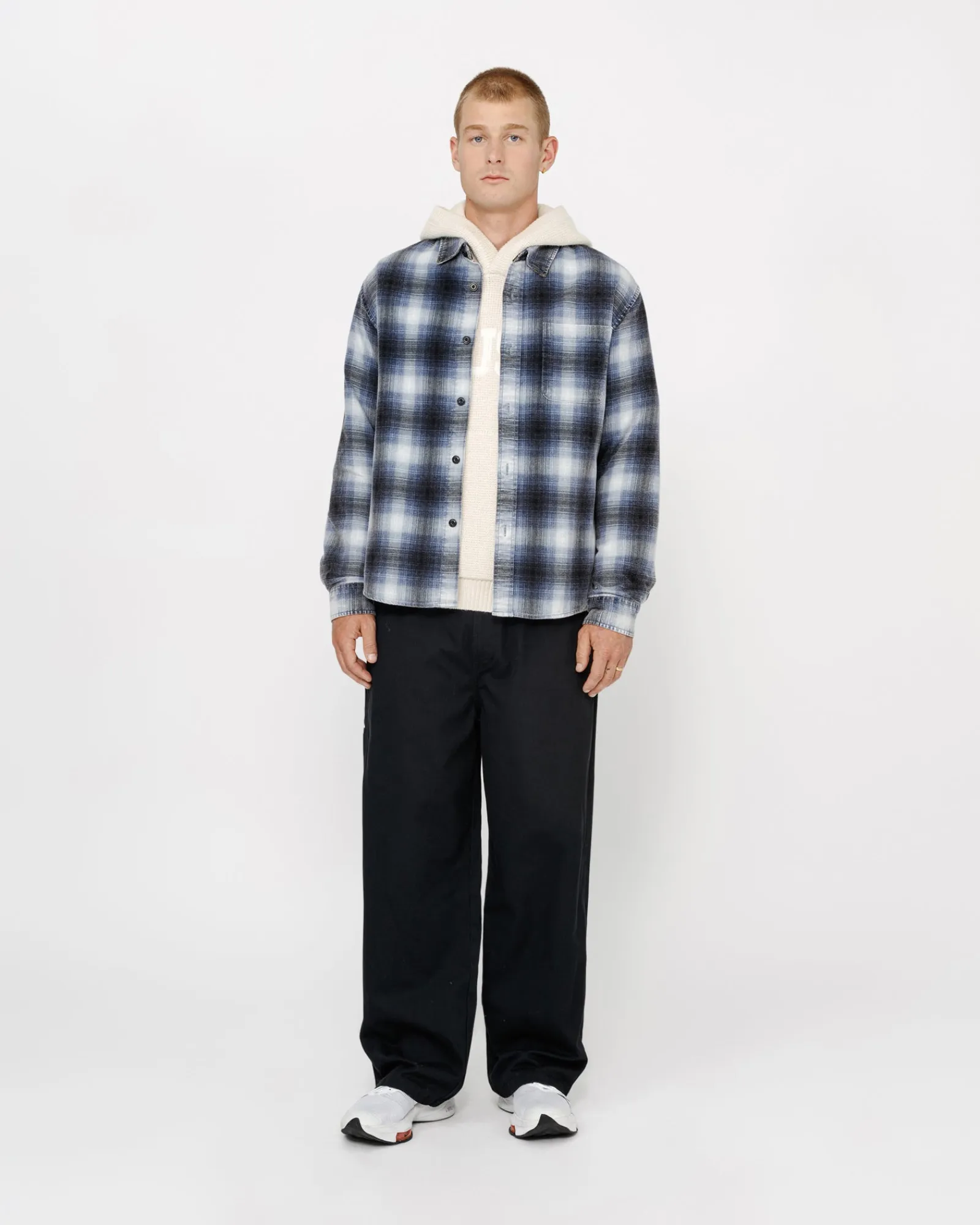 Shirts>Stüssy ROCCO FLANNEL PLAID SHIRT Blue