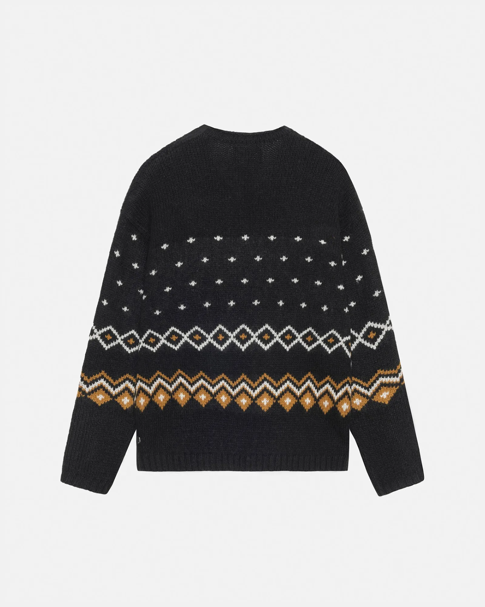 Knits>Stüssy ROLL NECK FAIRISLE SWEATER Charcoal