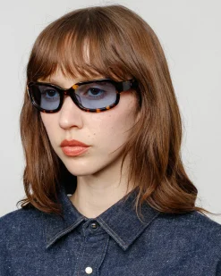 Accessories|Eyegear>Stüssy ROME SUNGLASSES Tortoise / Blue Lens