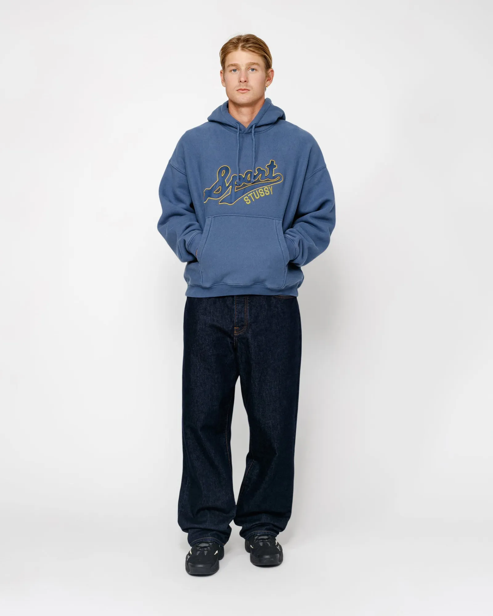 Hoodies>Stüssy SATIN PATCH HOODIE Blue