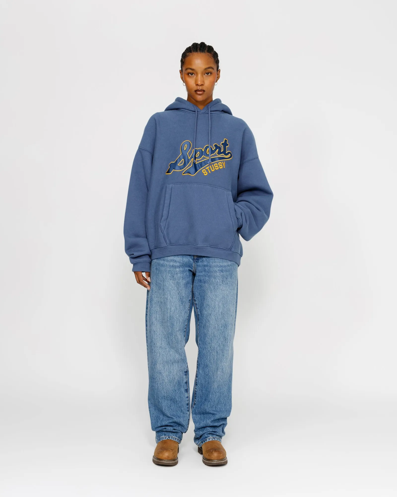 Hoodies>Stüssy SATIN PATCH HOODIE Blue
