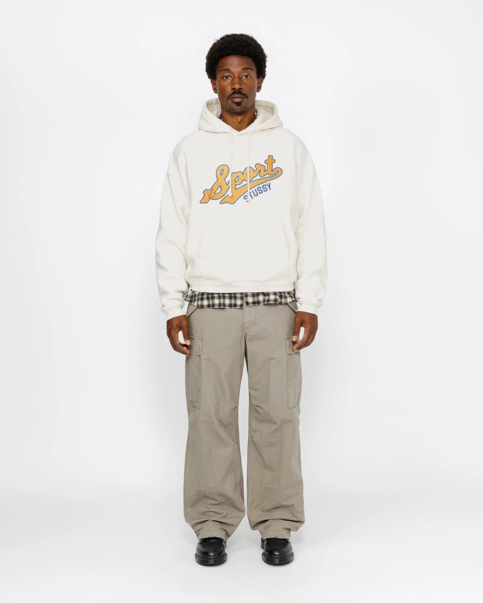 Hoodies>Stüssy SATIN PATCH HOODIE Off White