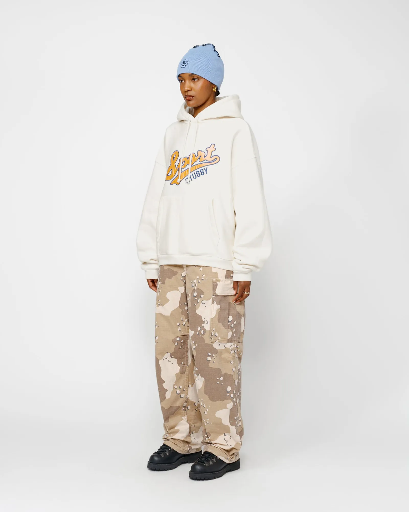 Hoodies>Stüssy SATIN PATCH HOODIE Off White