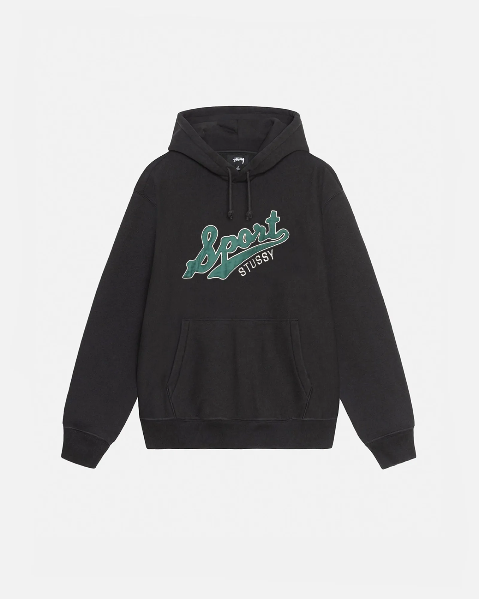 Hoodies>Stüssy SATIN PATCH HOODIE Washed Black