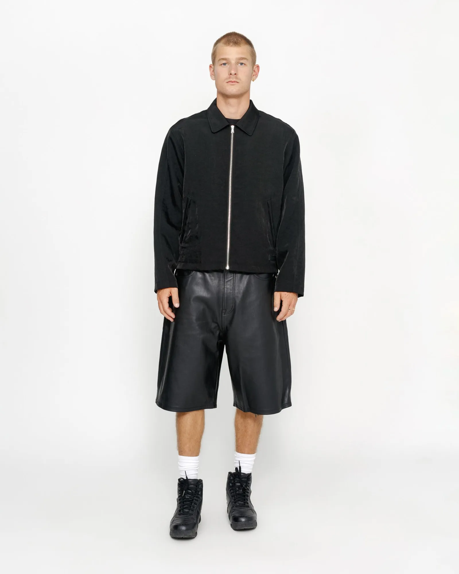 Outerwear>Stüssy SS LINK NYLON CLUB JACKET Black