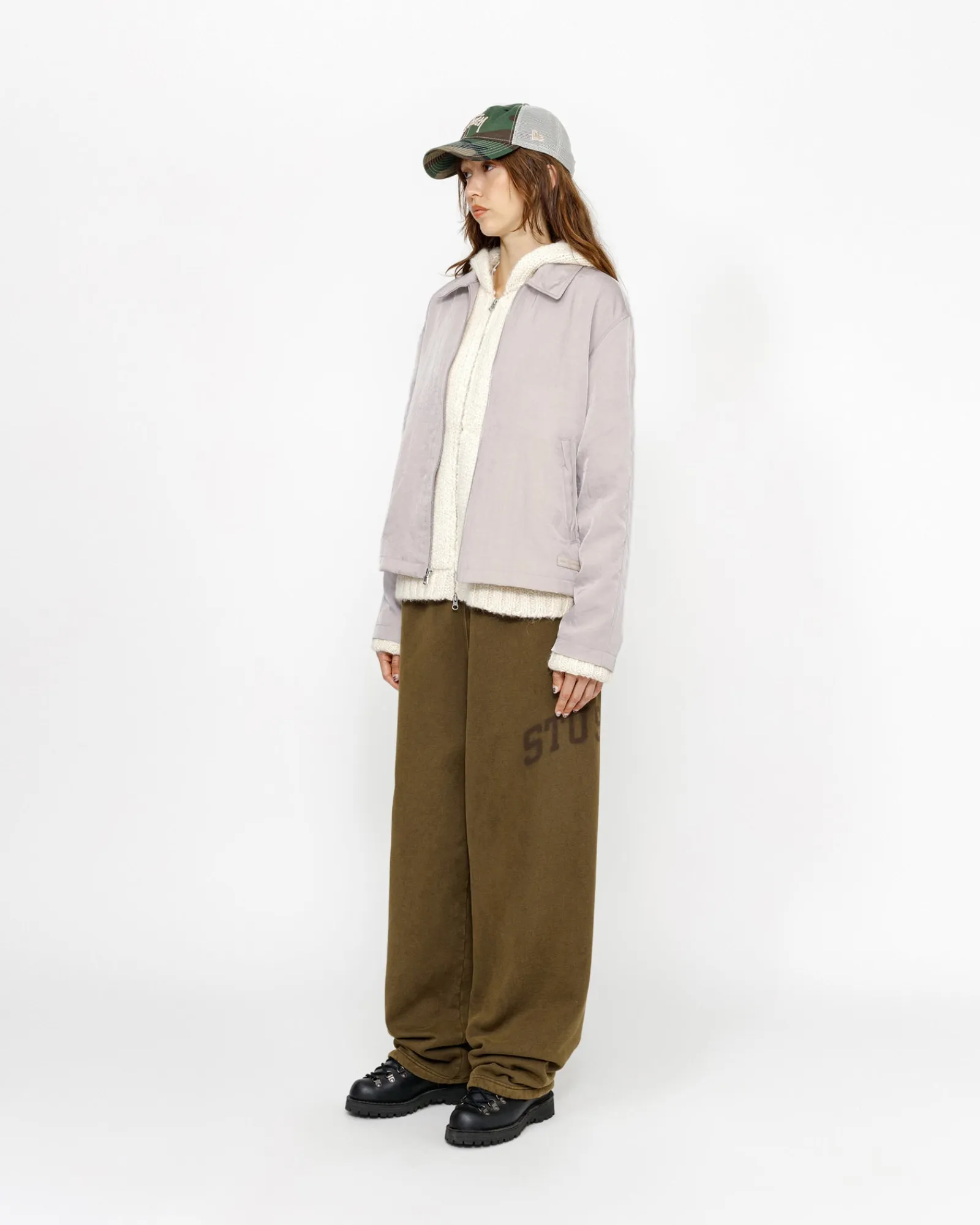 Outerwear>Stüssy SS LINK NYLON CLUB JACKET Bone