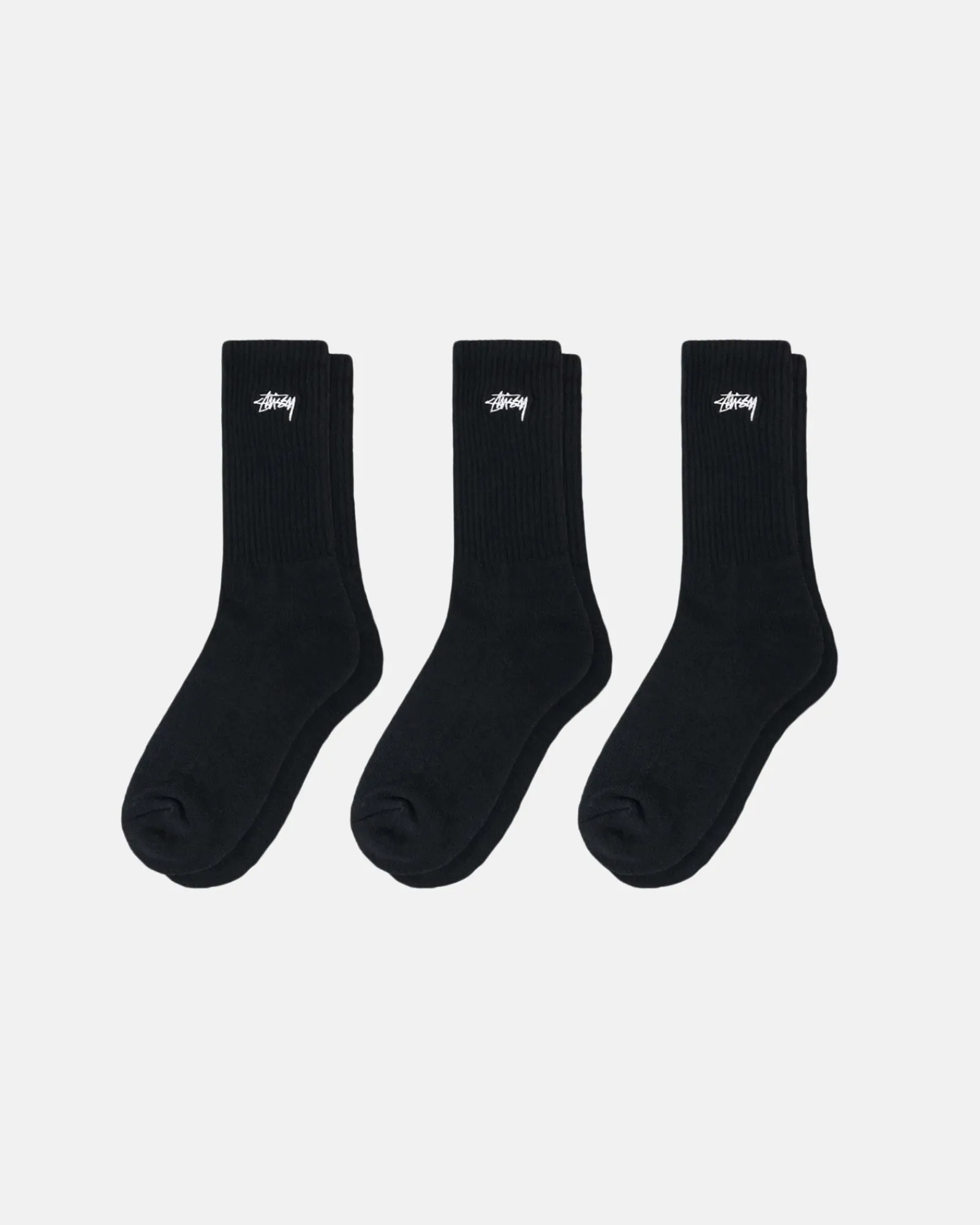 Accessories>Stüssy STOCK CREW SOCKS 3 PACK Black