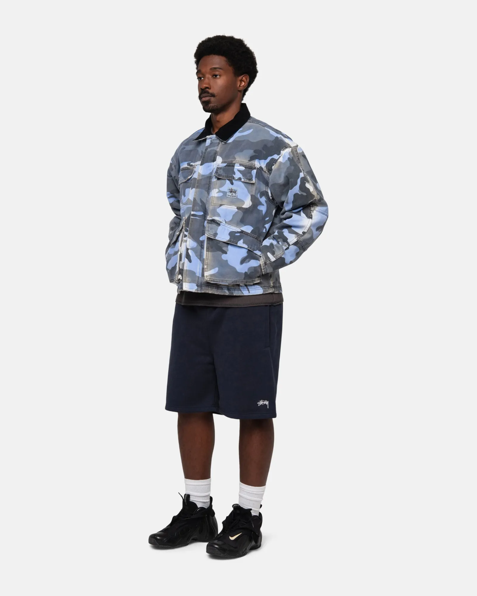 Shorts>Stüssy STOCK LOGO SWEATSHORT Navy