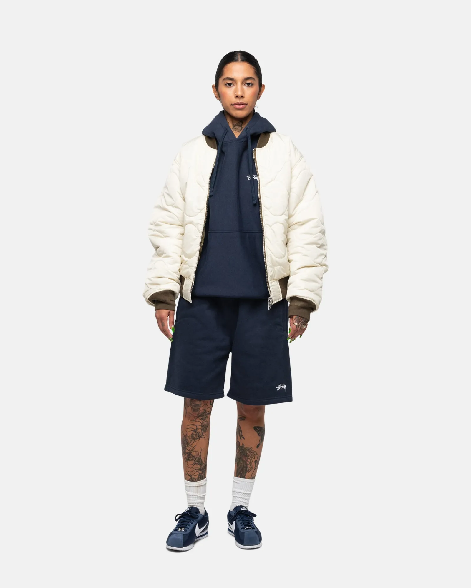 Shorts>Stüssy STOCK LOGO SWEATSHORT Navy