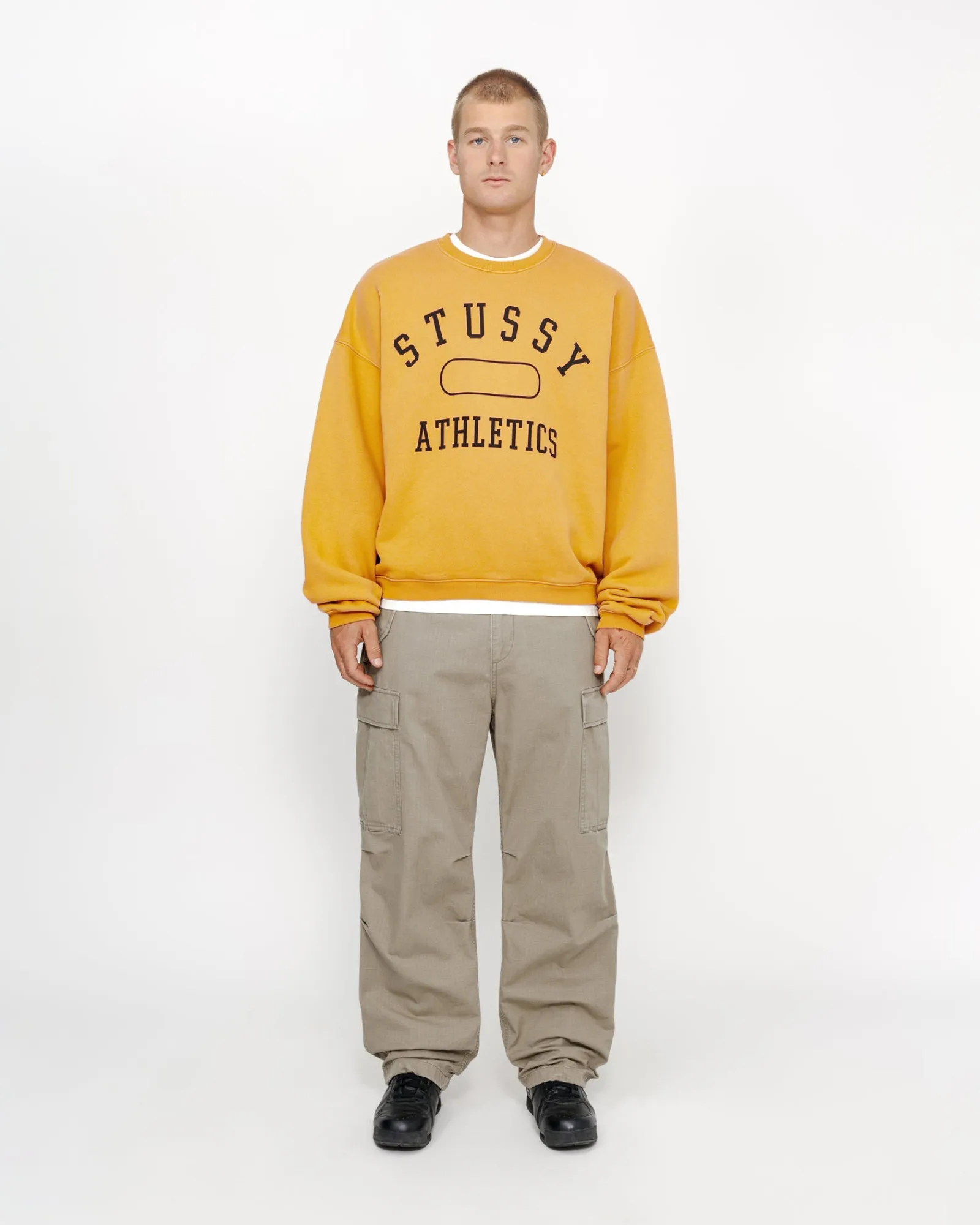 Crews>Stüssy STÜSSY ATHLETICS CREW Washed Gold