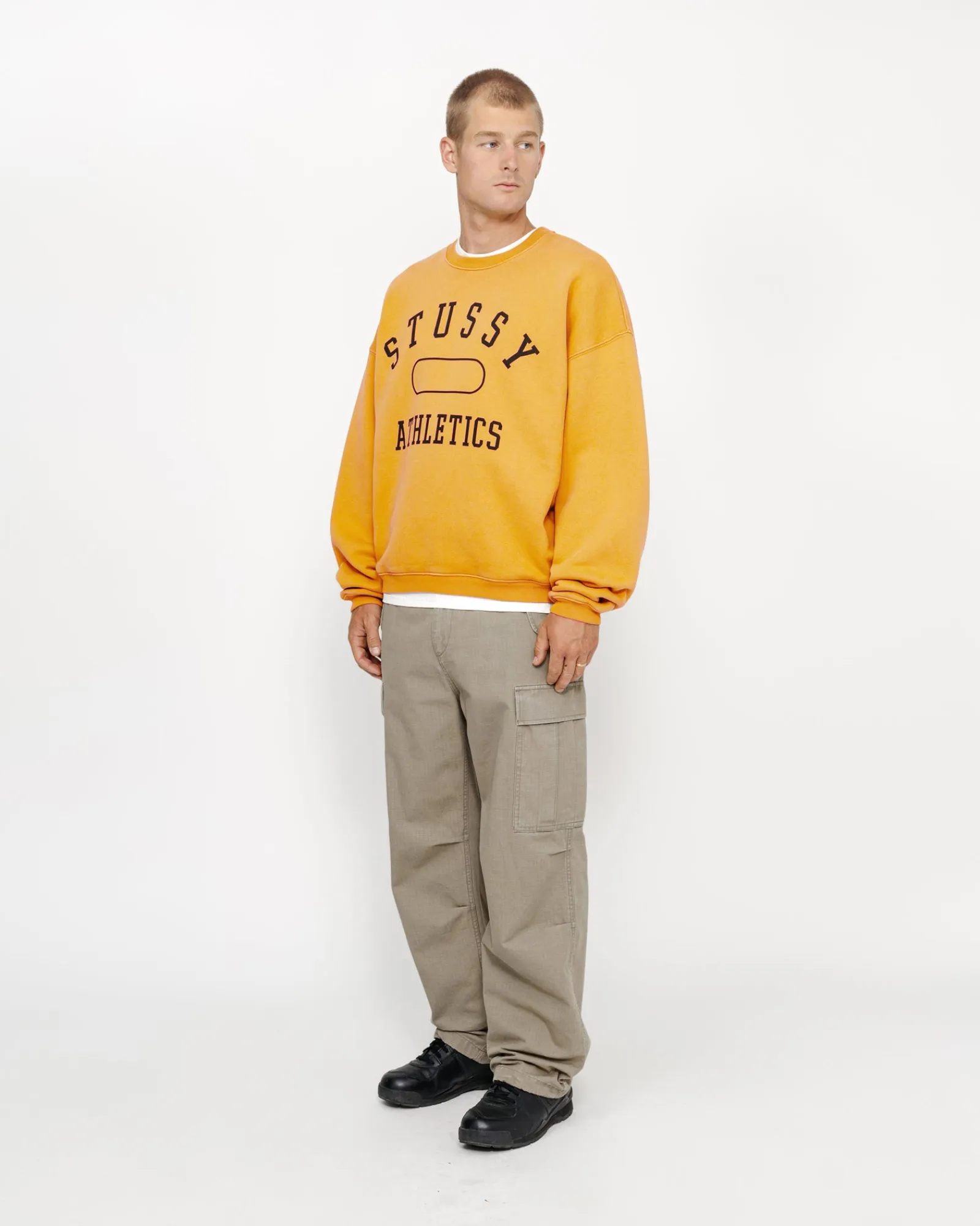 Crews>Stüssy STÜSSY ATHLETICS CREW Washed Gold