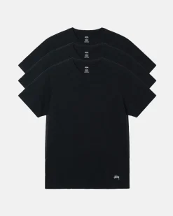Accessories|Tees>Stüssy STÜSSY UNDERSHIRTS 3 PACK Black