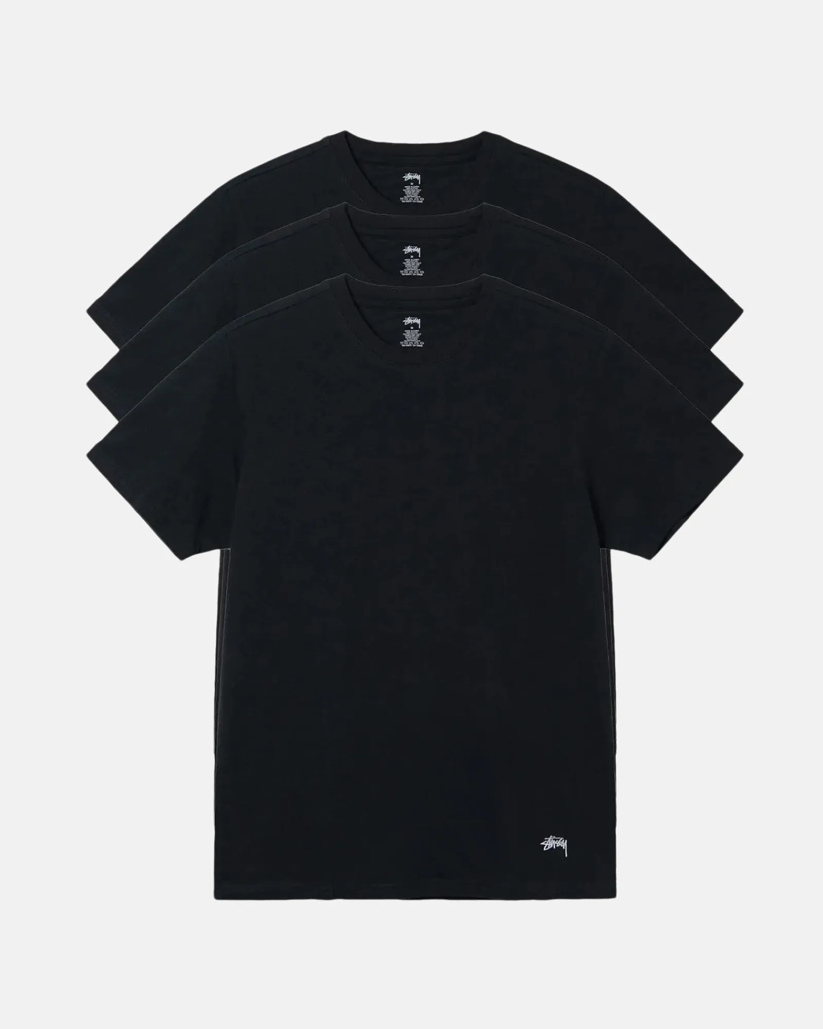 Accessories|Tees>Stüssy STÜSSY UNDERSHIRTS 3 PACK Black
