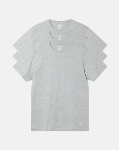 Accessories|Tees>Stüssy STÜSSY UNDERSHIRTS 3 PACK Grey Heather