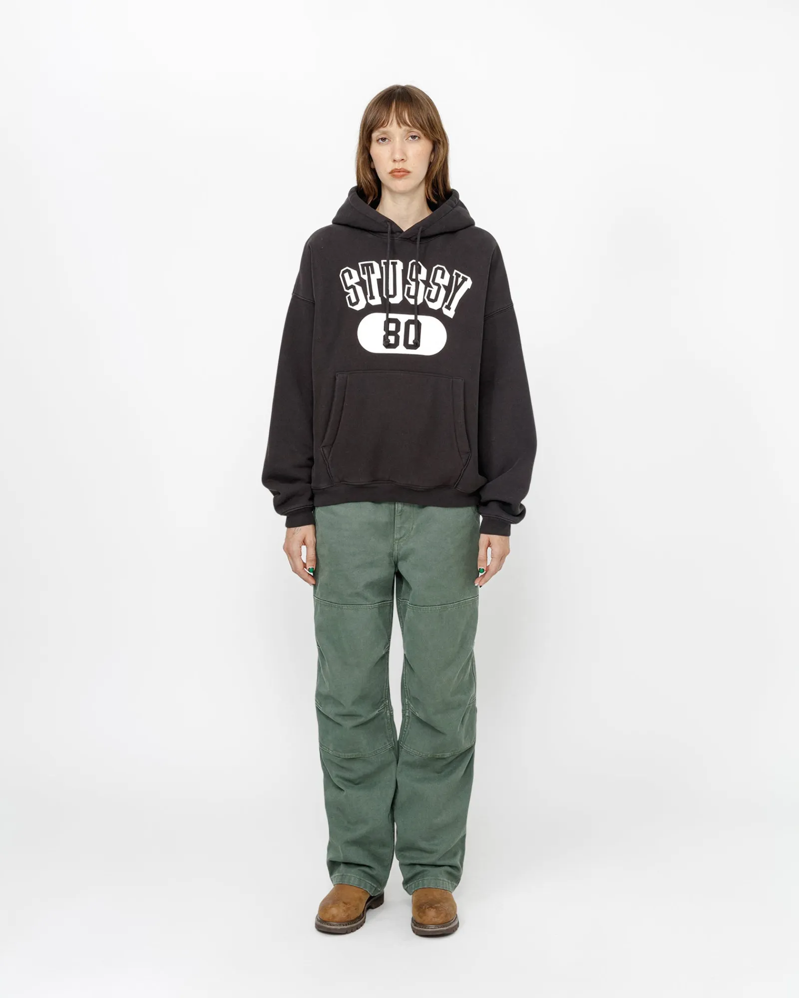 Hoodies>Stüssy STUSSY 80 RELAXED HOODIE Washed Black