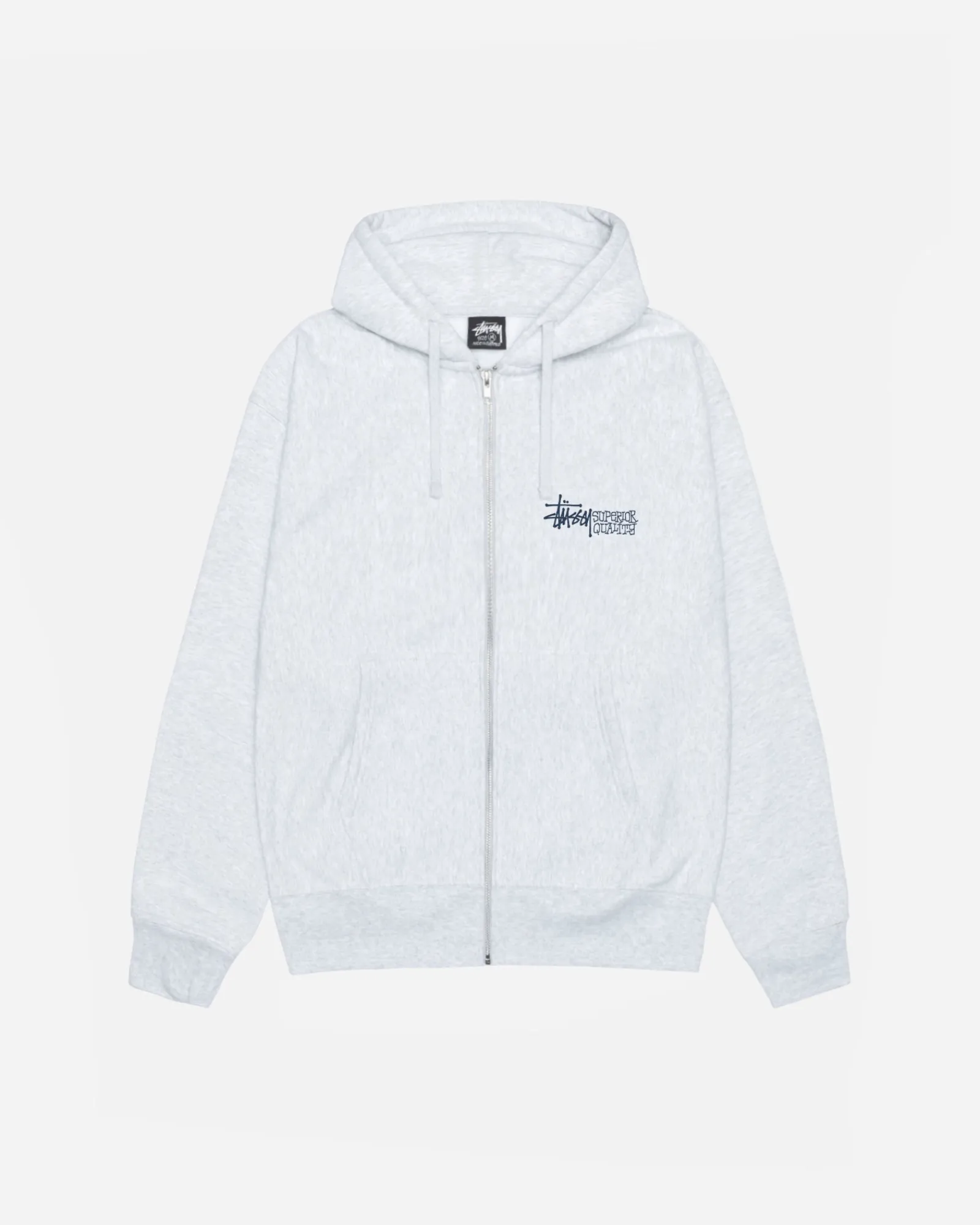 Hoodies>Stüssy SUPERIOR QUALITY ZIP HOODIE Ash Heather