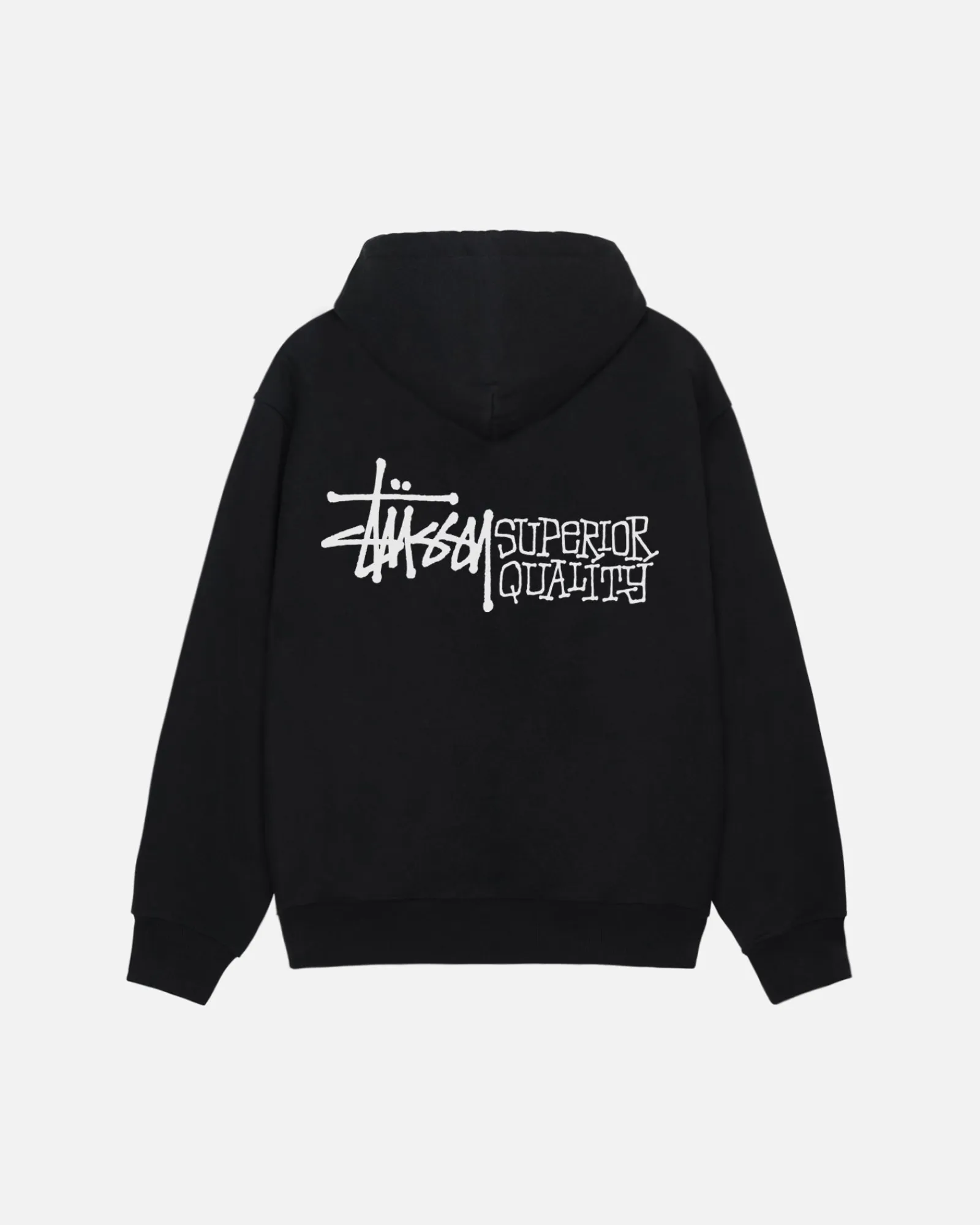 Hoodies>Stüssy SUPERIOR QUALITY ZIP HOODIE Black