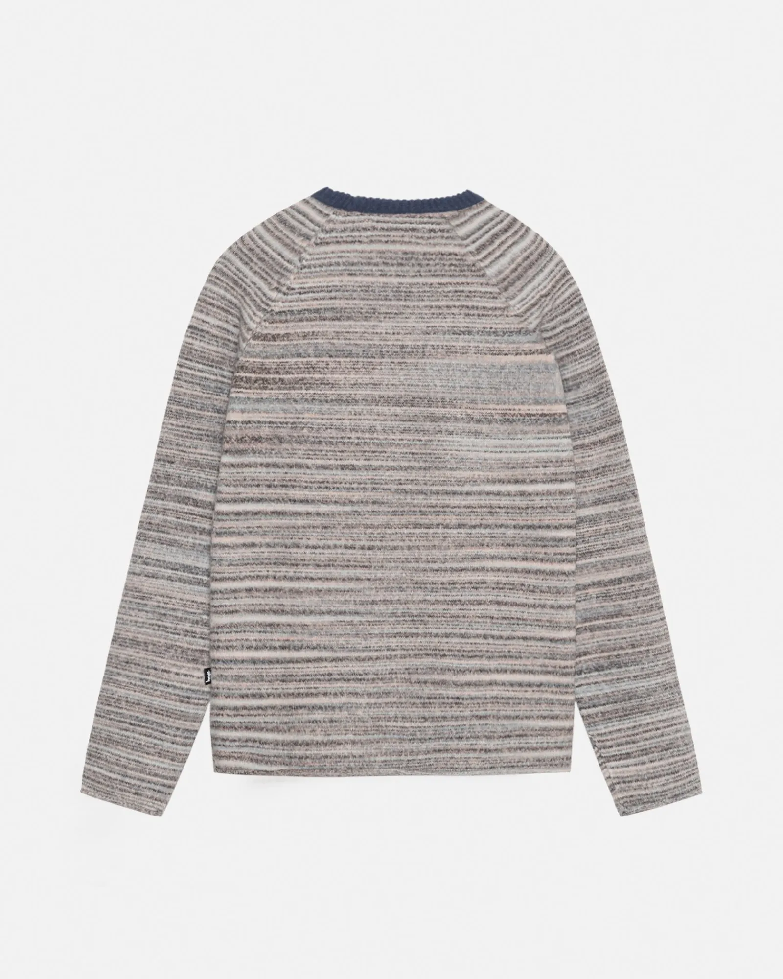 Knits>Stüssy TEXTURED KNIT CONTRAST COLLAR CREW Grey Multi