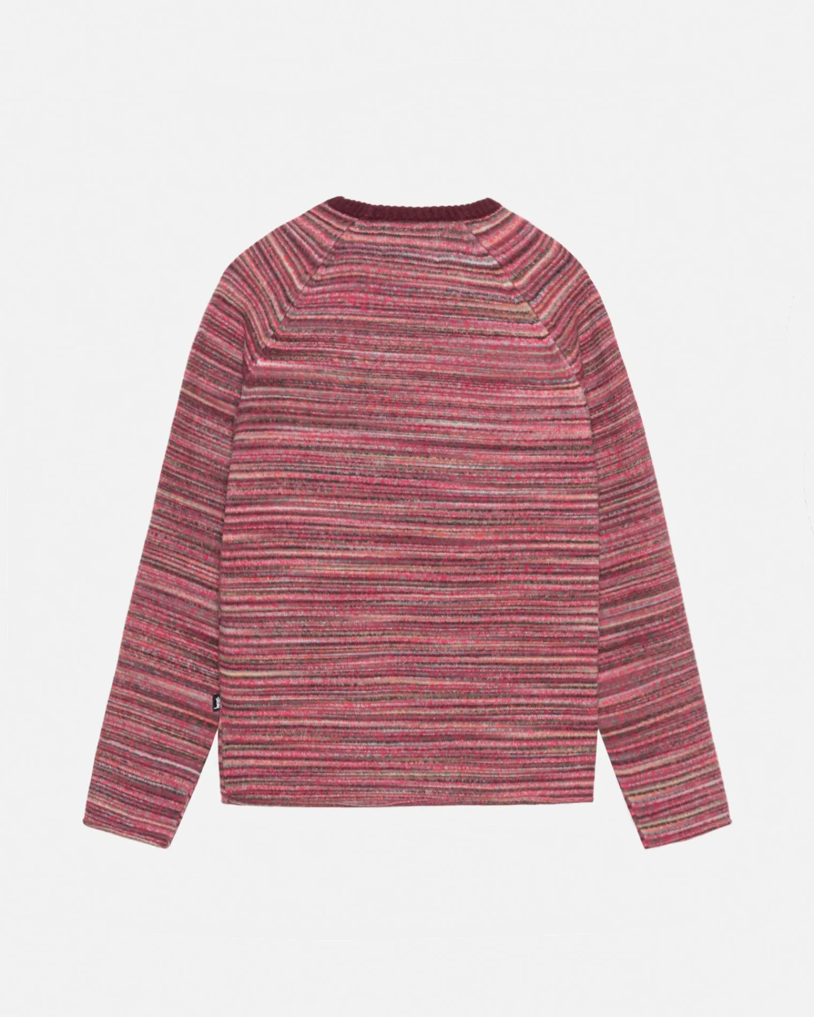 Knits>Stüssy TEXTURED KNIT CONTRAST COLLAR CREW Red Multi