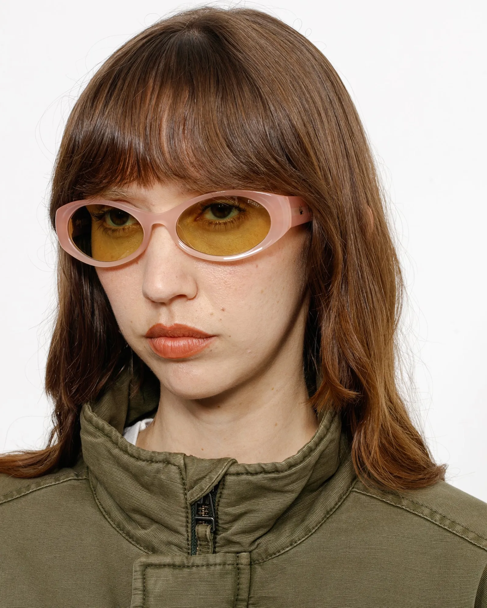 Accessories|Eyegear>Stüssy TRACY SUNGLASSES Light Peach / Yellow
