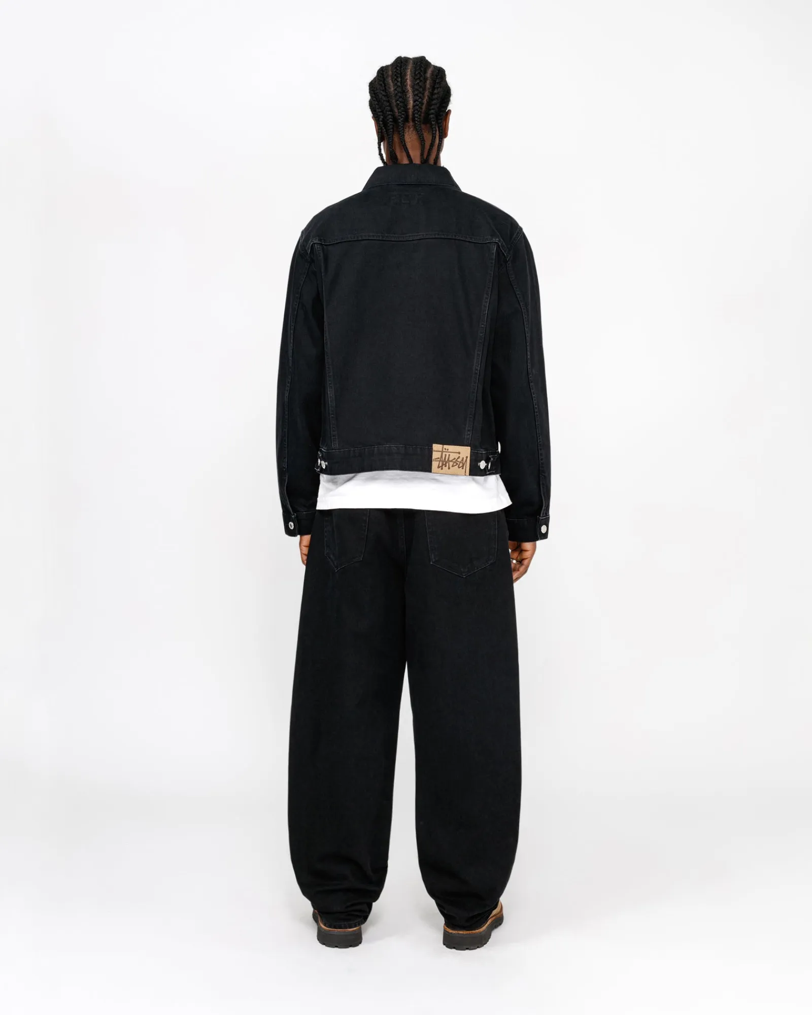 Outerwear|Denim>Stüssy TRUCKER JACKET DENIM Black