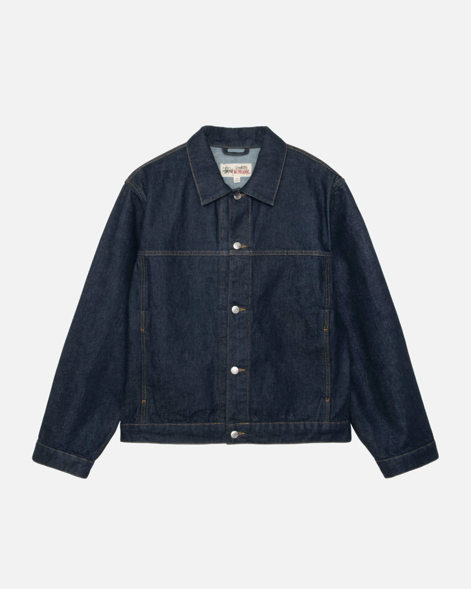 Denim|Outerwear>Stüssy TRUCKER JACKET DENIM Rinsed Indigo