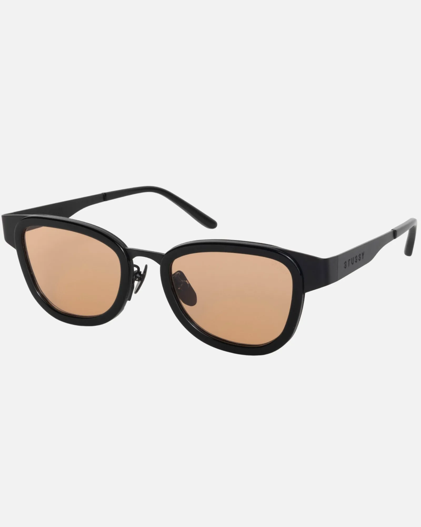 Eyegear|Accessories>Stüssy VIDAL SUNGLASSES Black / Amber Lens
