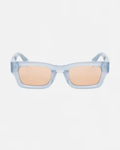 Accessories|Eyegear>Stüssy VINCENT SUNGLASSES Slate Blue / Orange Lens