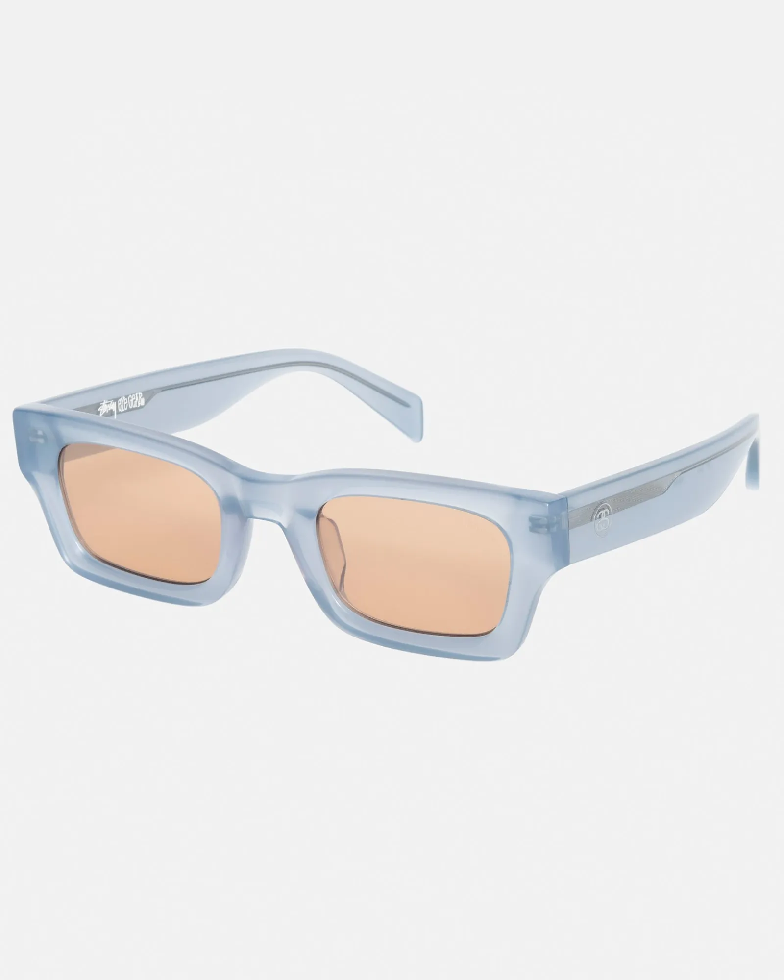 Accessories|Eyegear>Stüssy VINCENT SUNGLASSES Slate Blue / Orange Lens