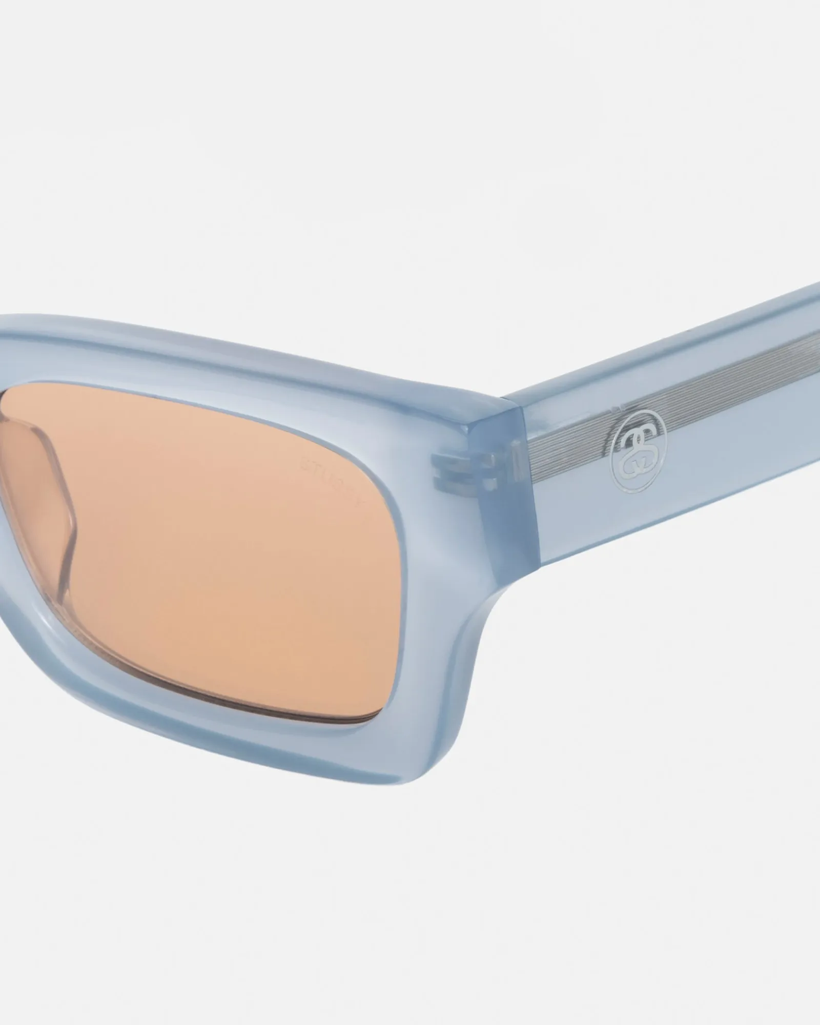 Accessories|Eyegear>Stüssy VINCENT SUNGLASSES Slate Blue / Orange Lens