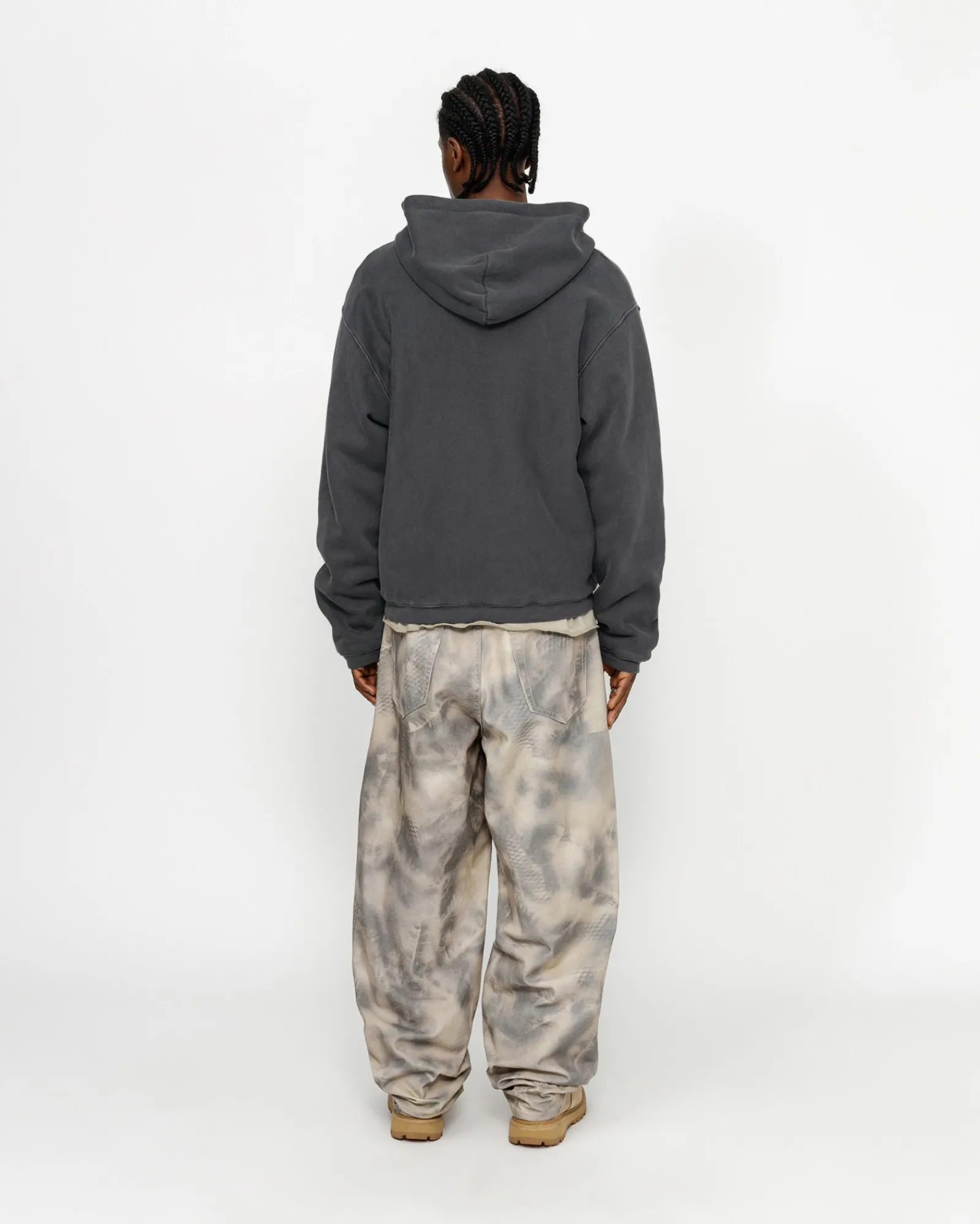 Hoodies>Stüssy WAFFLE LINED ZIP HOODIE Black