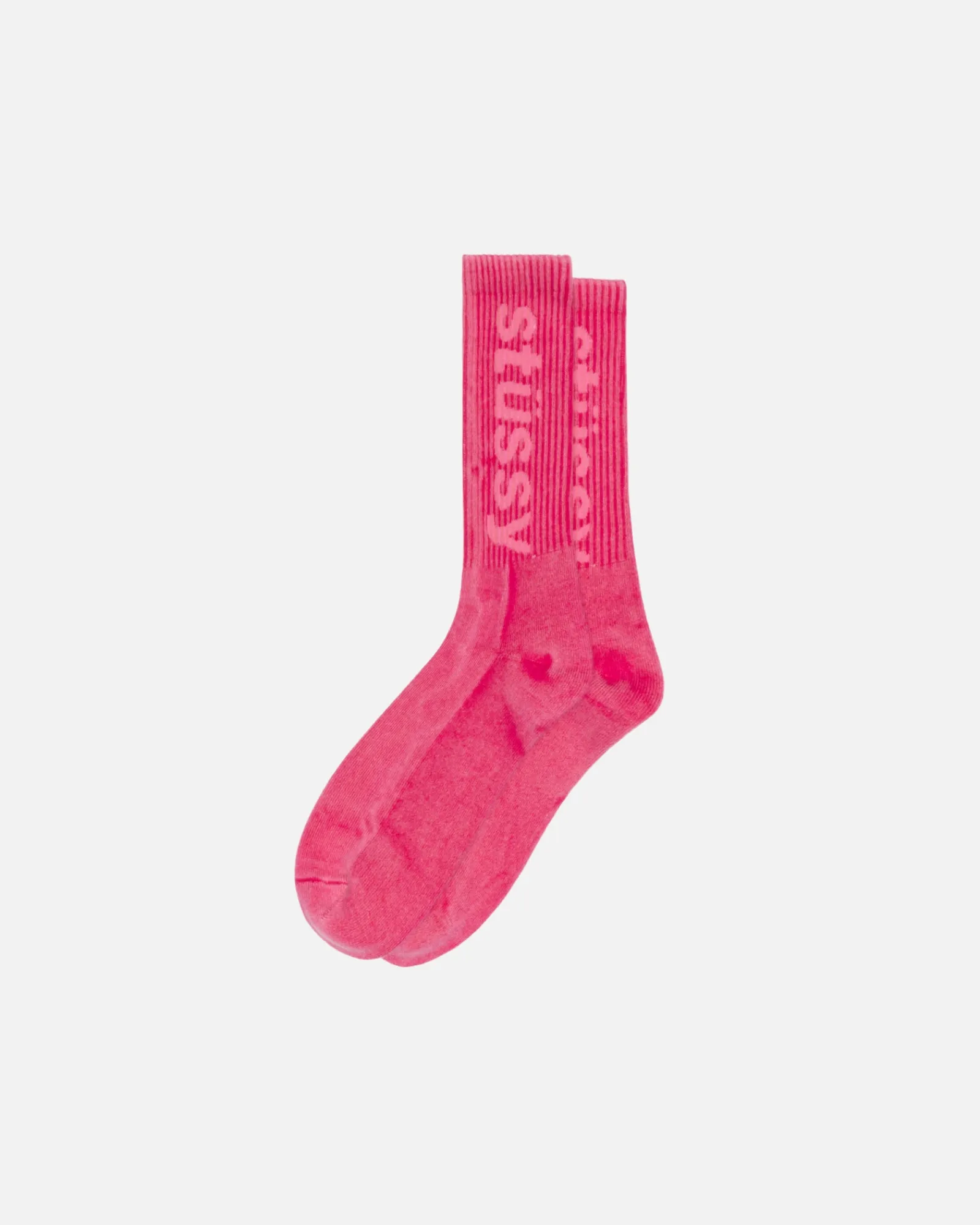 Accessories>Stüssy WASHED HELVETICA CREW SOCK Hot Pink