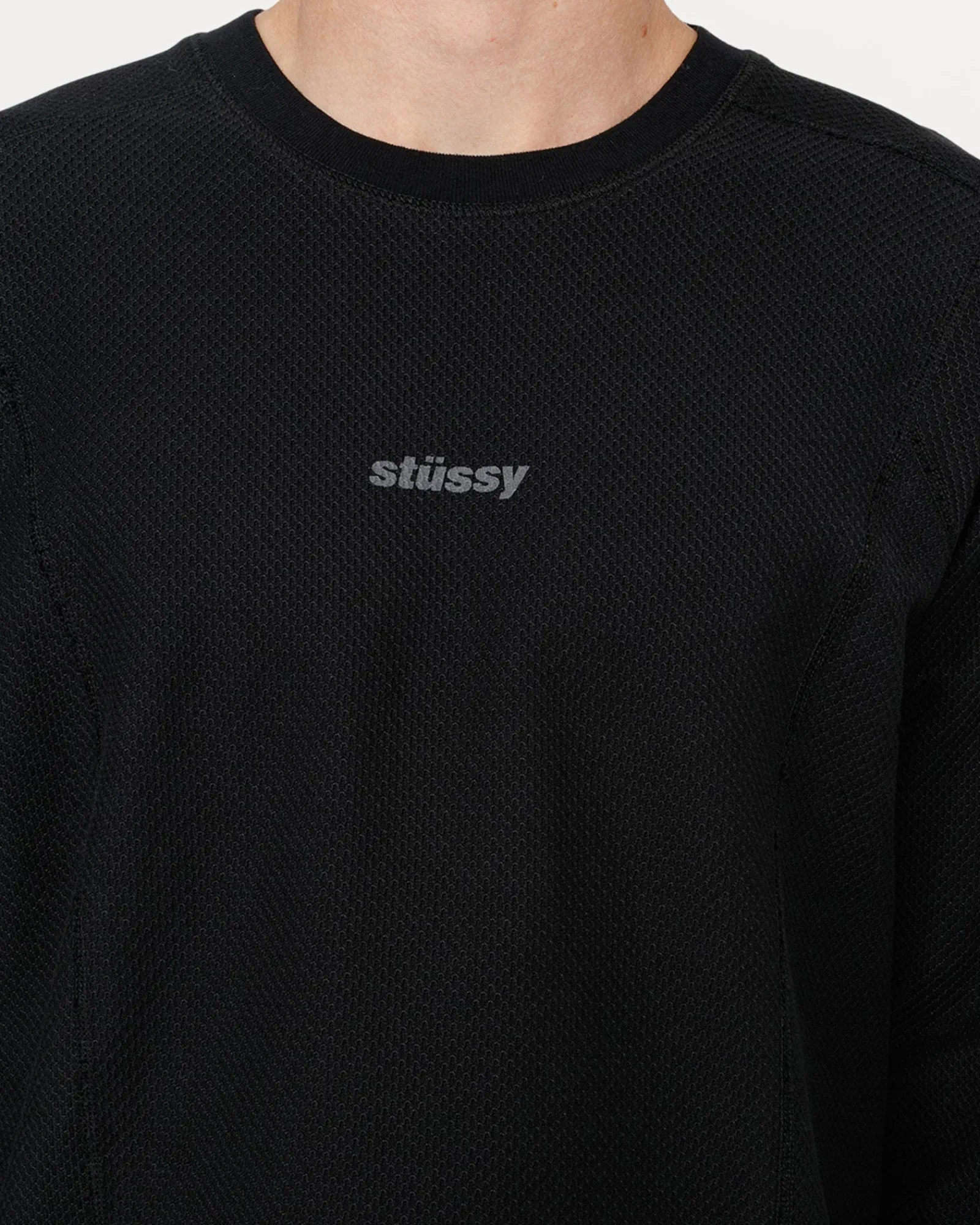 Tees>Stüssy WAVE JERSEY CREW Black
