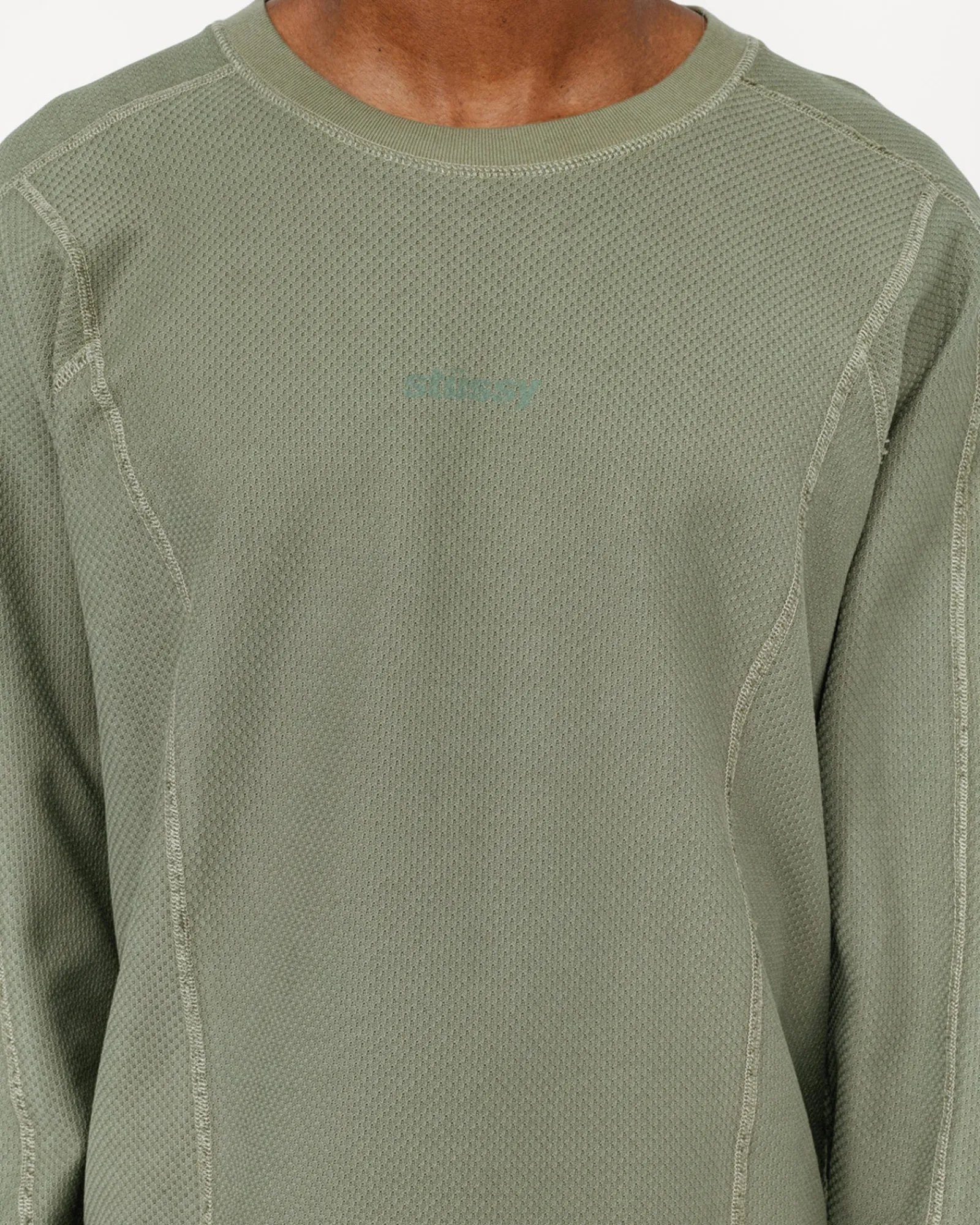 Tees>Stüssy WAVE JERSEY CREW Olive
