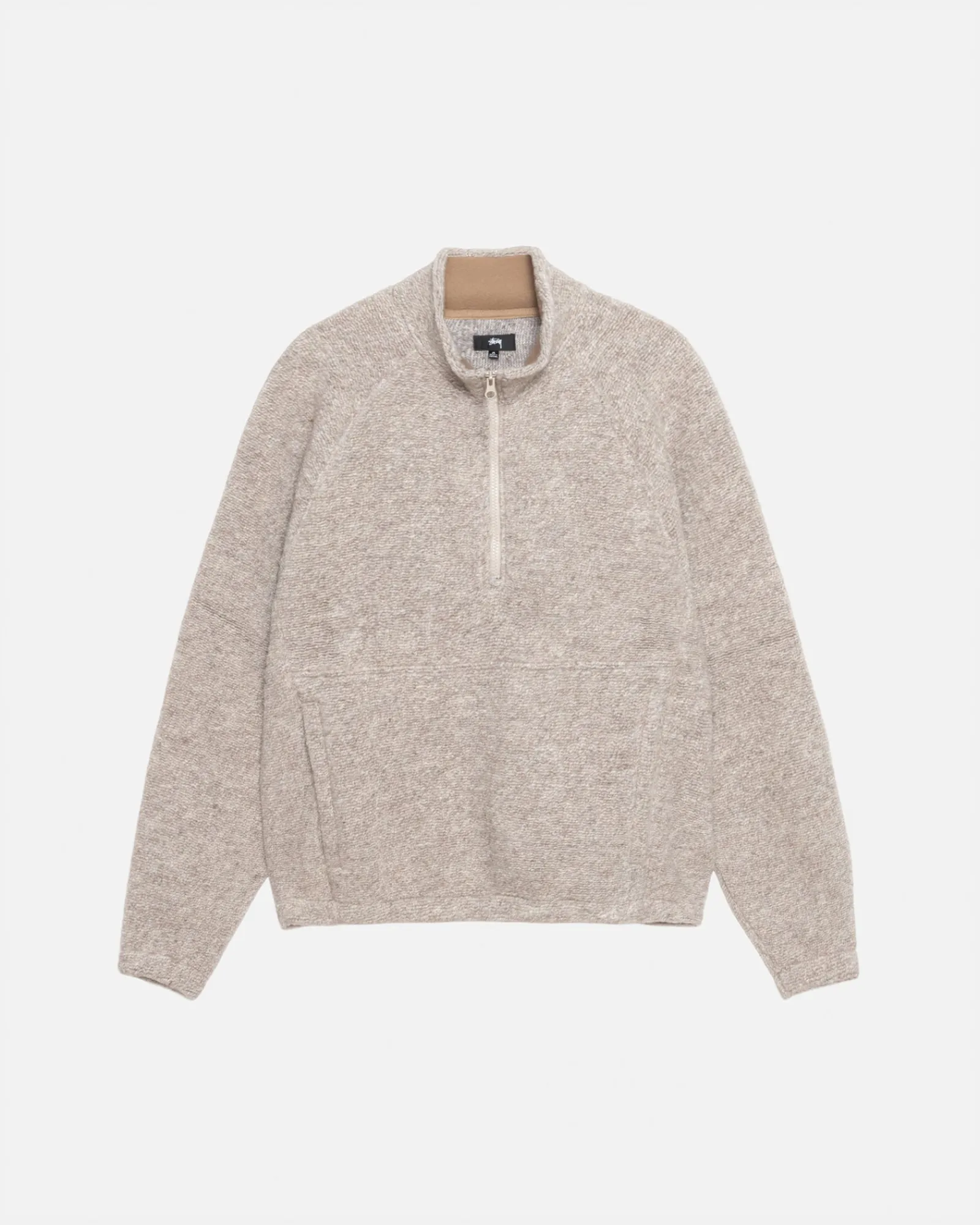 Knits>Stüssy WOOL BLEND SHERPA MOCK NECK Tan