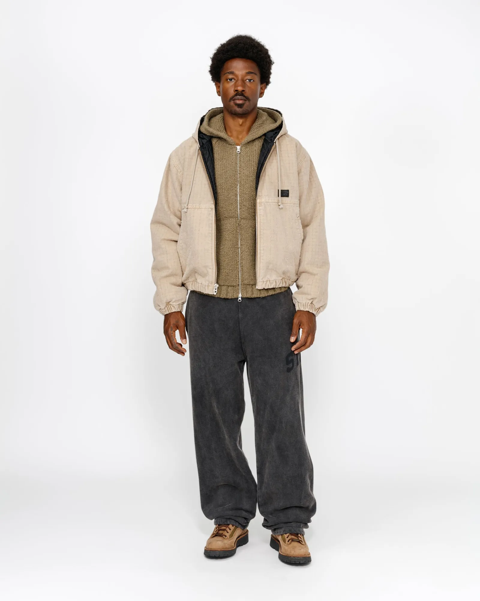 Outerwear>Stüssy WORK JACKET CANVAS NEEDLE PUNCH Khaki