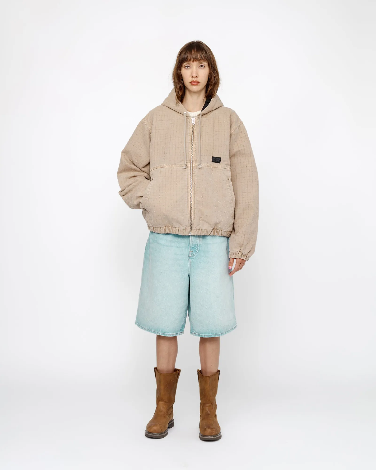 Outerwear>Stüssy WORK JACKET CANVAS NEEDLE PUNCH Khaki