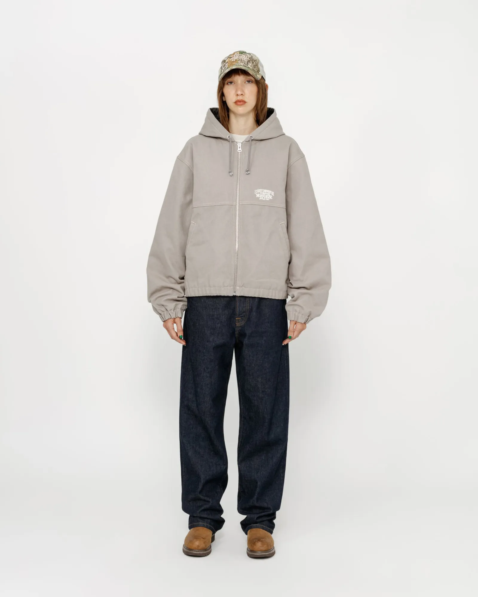 Outerwear>Stüssy WORK JACKET CONTRAST STITCH Grey