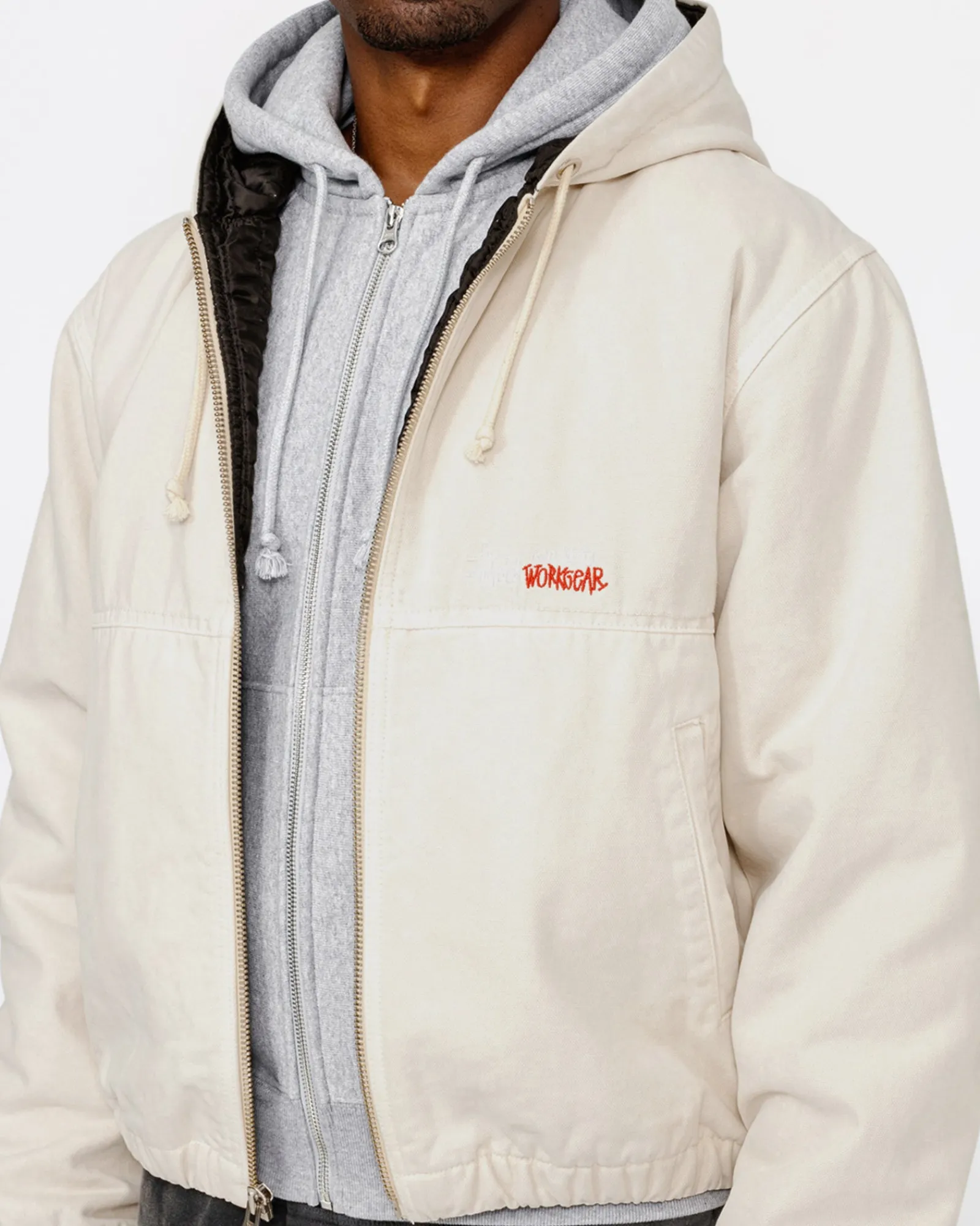 Outerwear>Stüssy WORK JACKET INSULATED CANVAS Bone