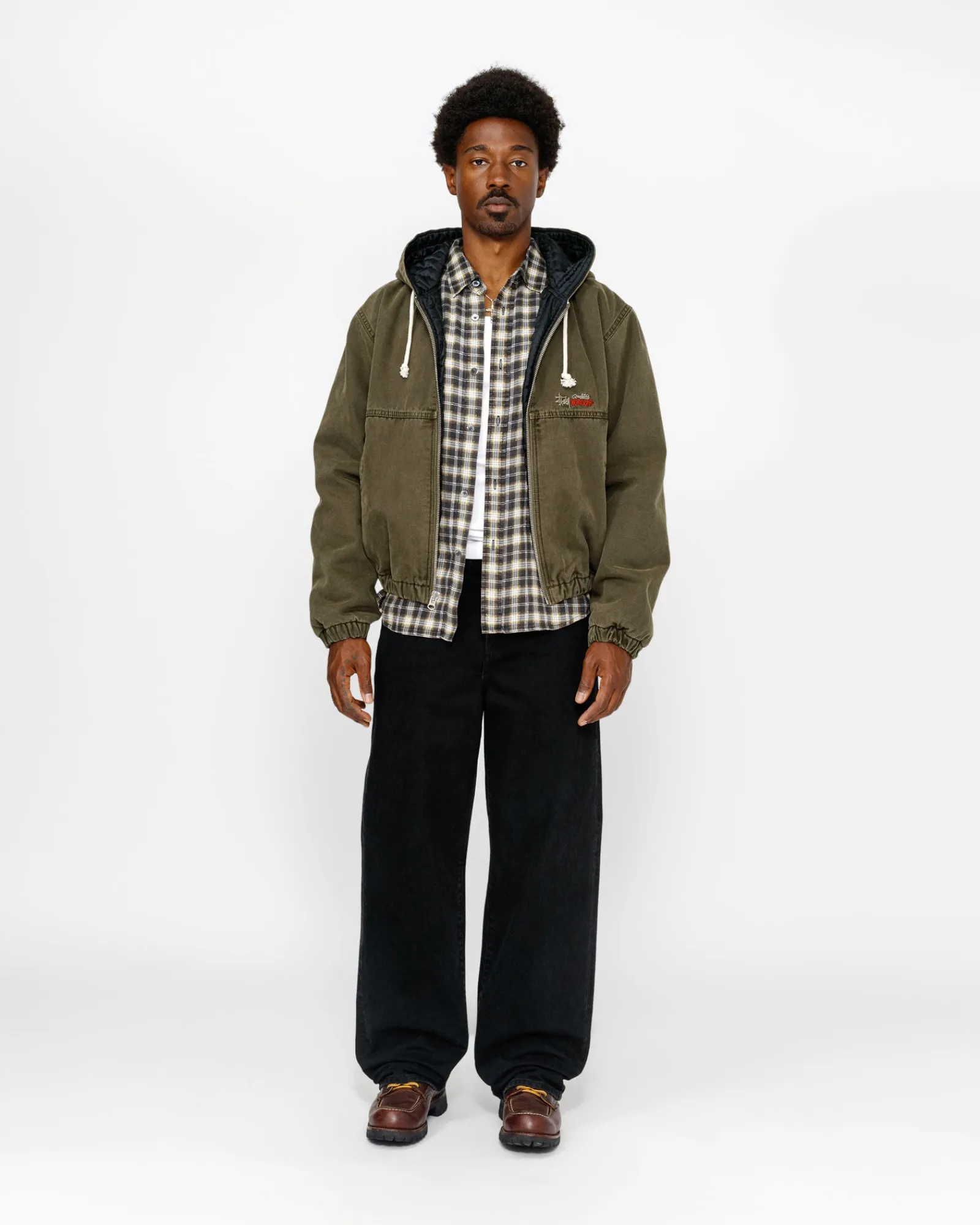 Outerwear>Stüssy WORK JACKET INSULATED CANVAS Olive
