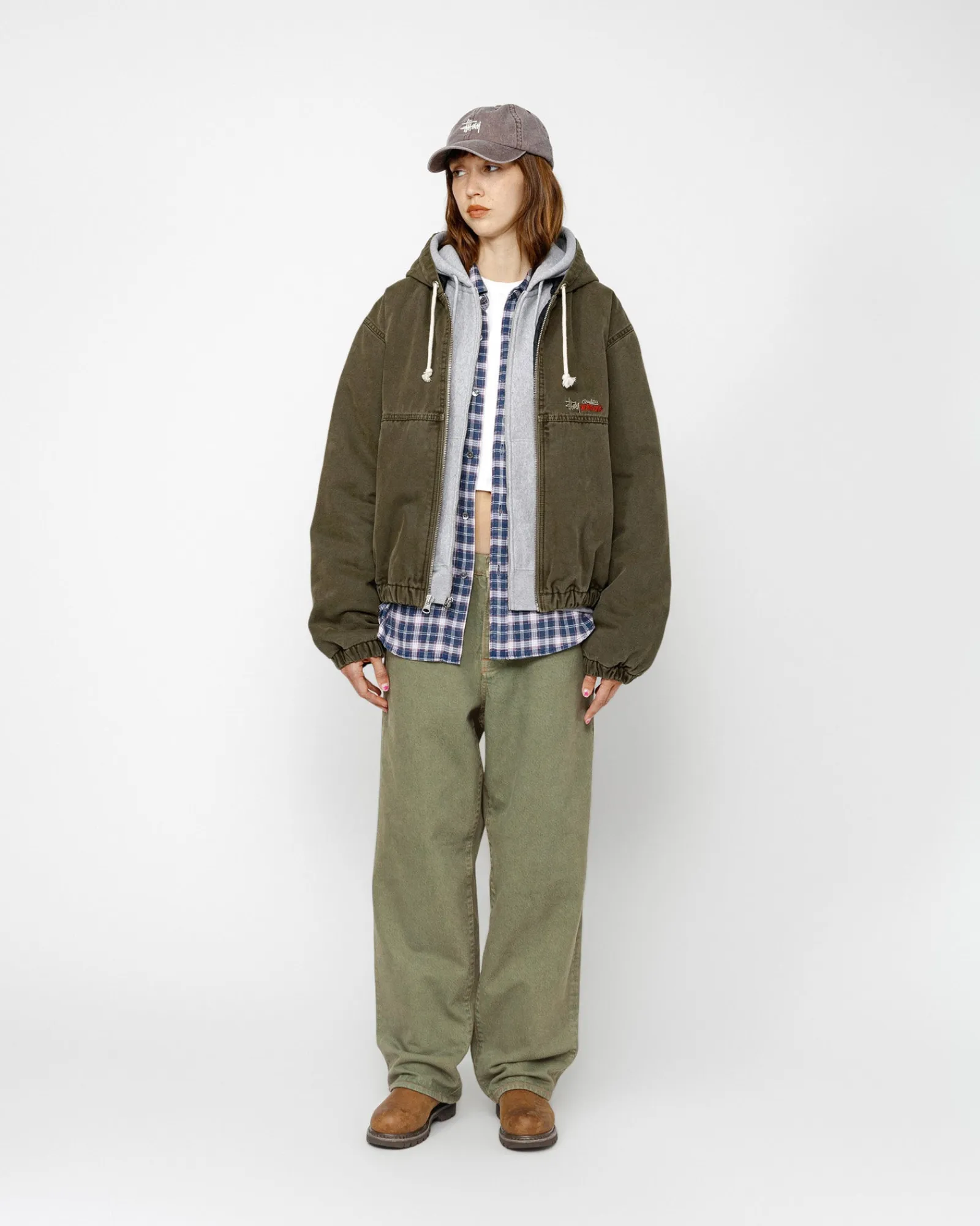 Outerwear>Stüssy WORK JACKET INSULATED CANVAS Olive