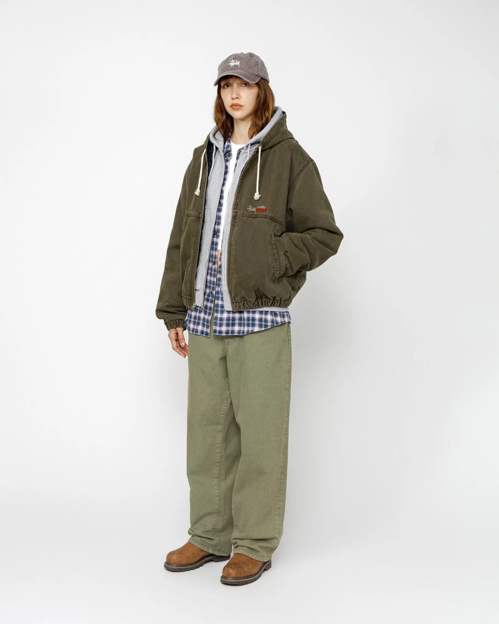 Outerwear>Stüssy WORK JACKET INSULATED CANVAS Olive