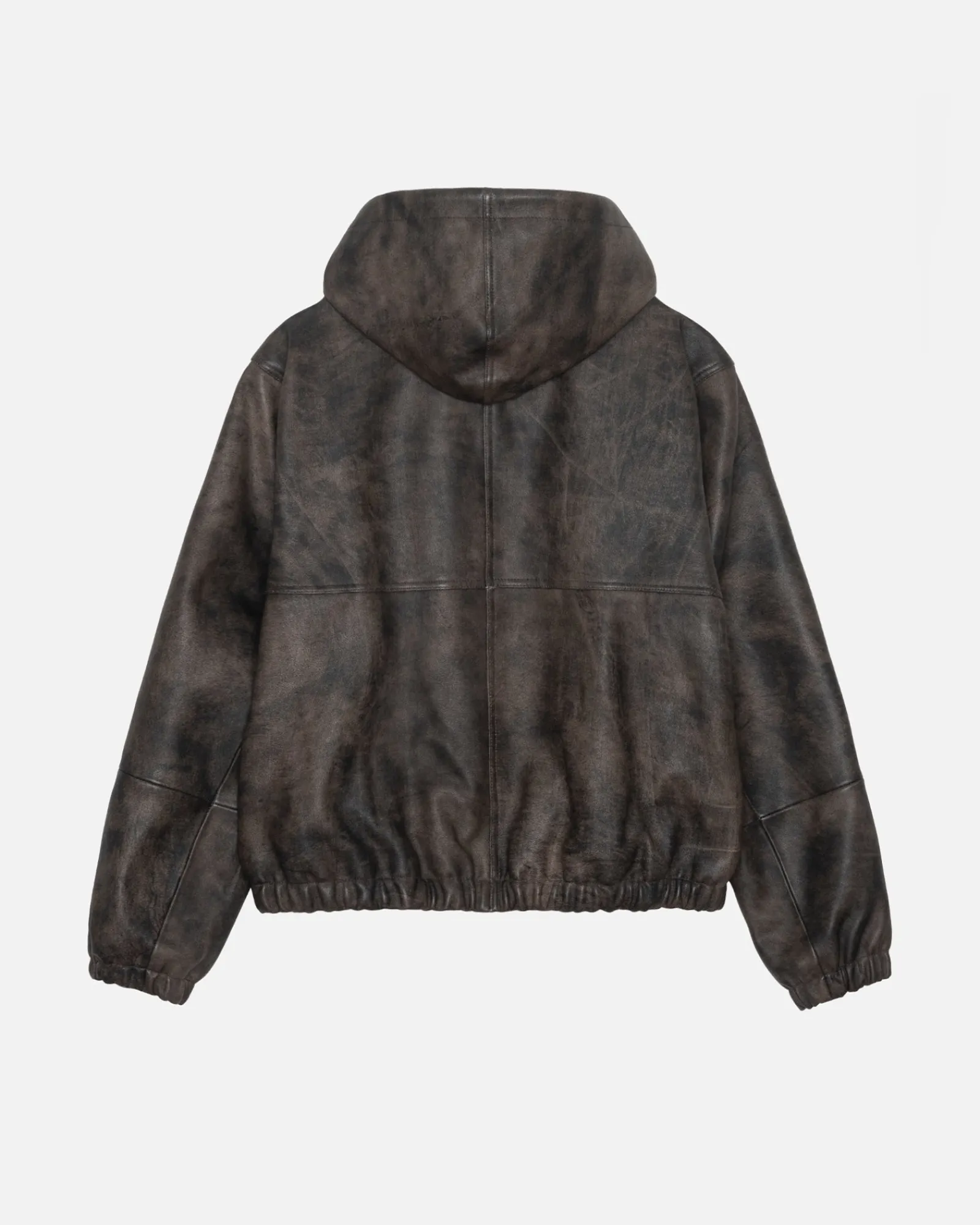 Outerwear>Stüssy WORK JACKET STONEWASH LEATHER Black Leather