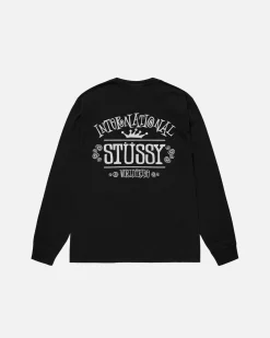 Tees>Stüssy WORLDWIDE LS TEE PIGMENT DYED Black