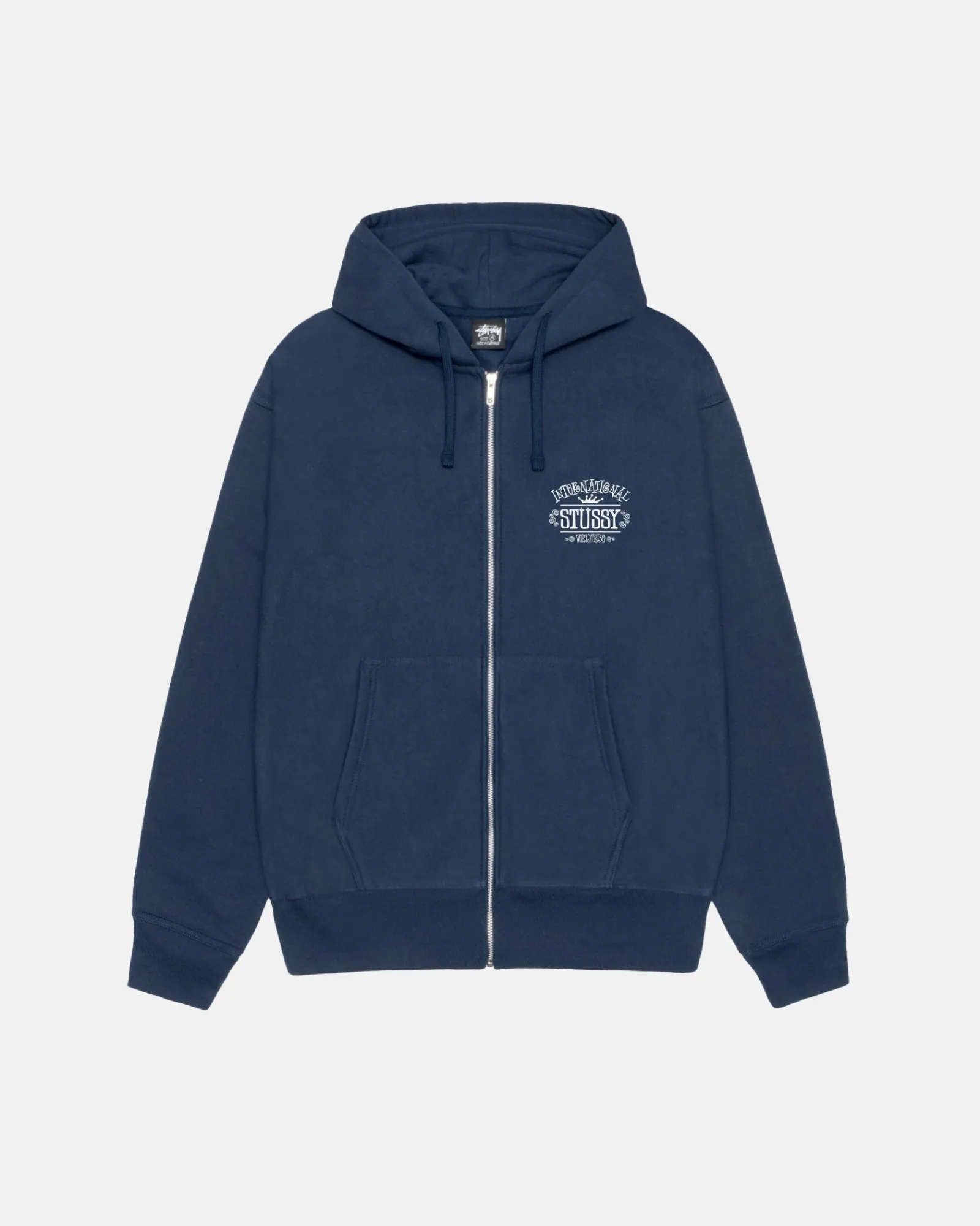 Hoodies>Stüssy WORLDWIDE ZIP HOODIE Navy