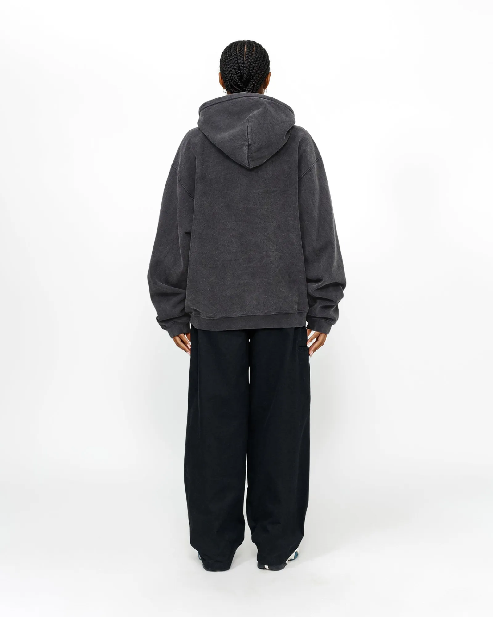 Hoodies>Stüssy ZIP HOODIE FADED GRAPHIC Washed Black