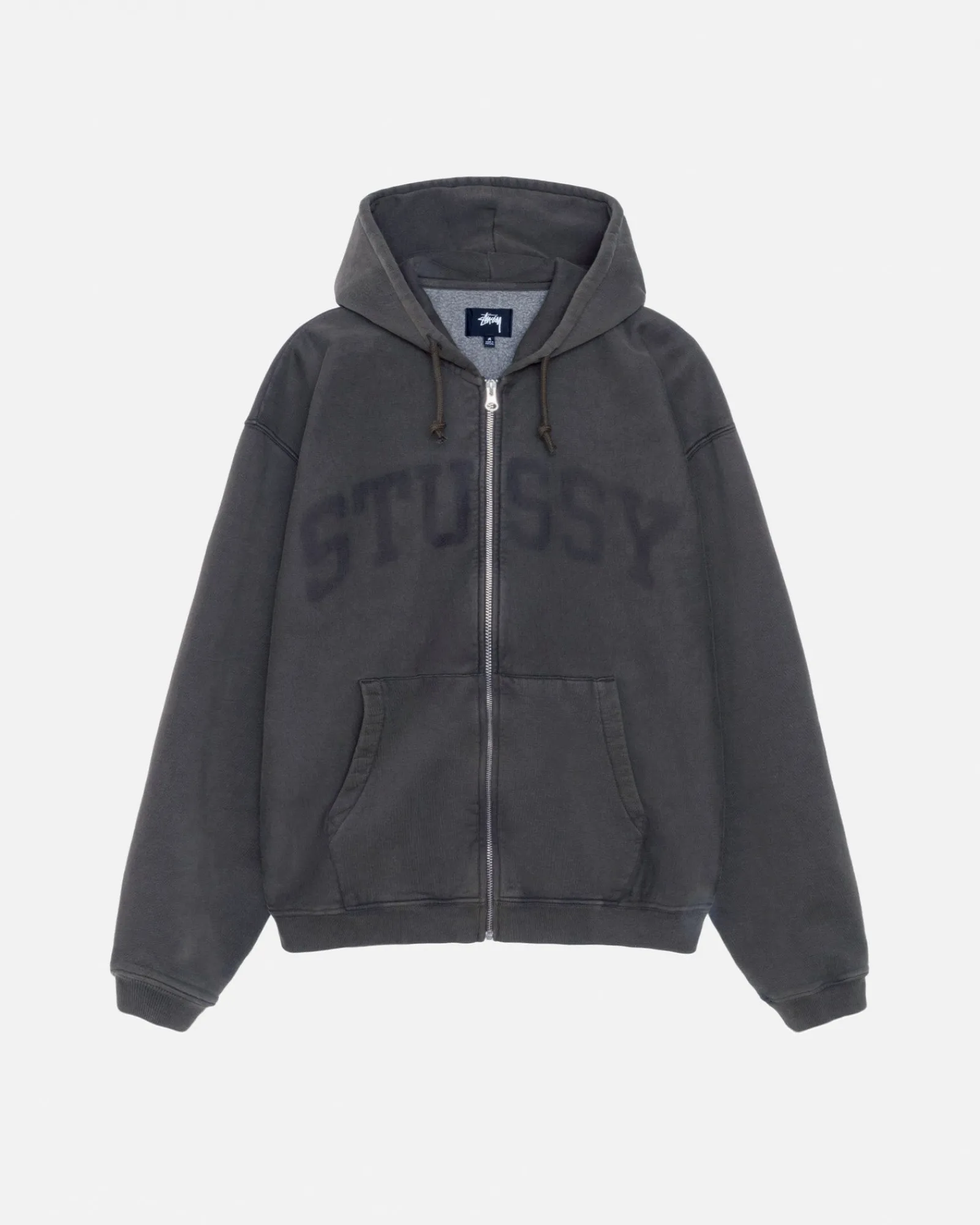 Hoodies>Stüssy ZIP HOODIE FADED GRAPHIC Washed Black