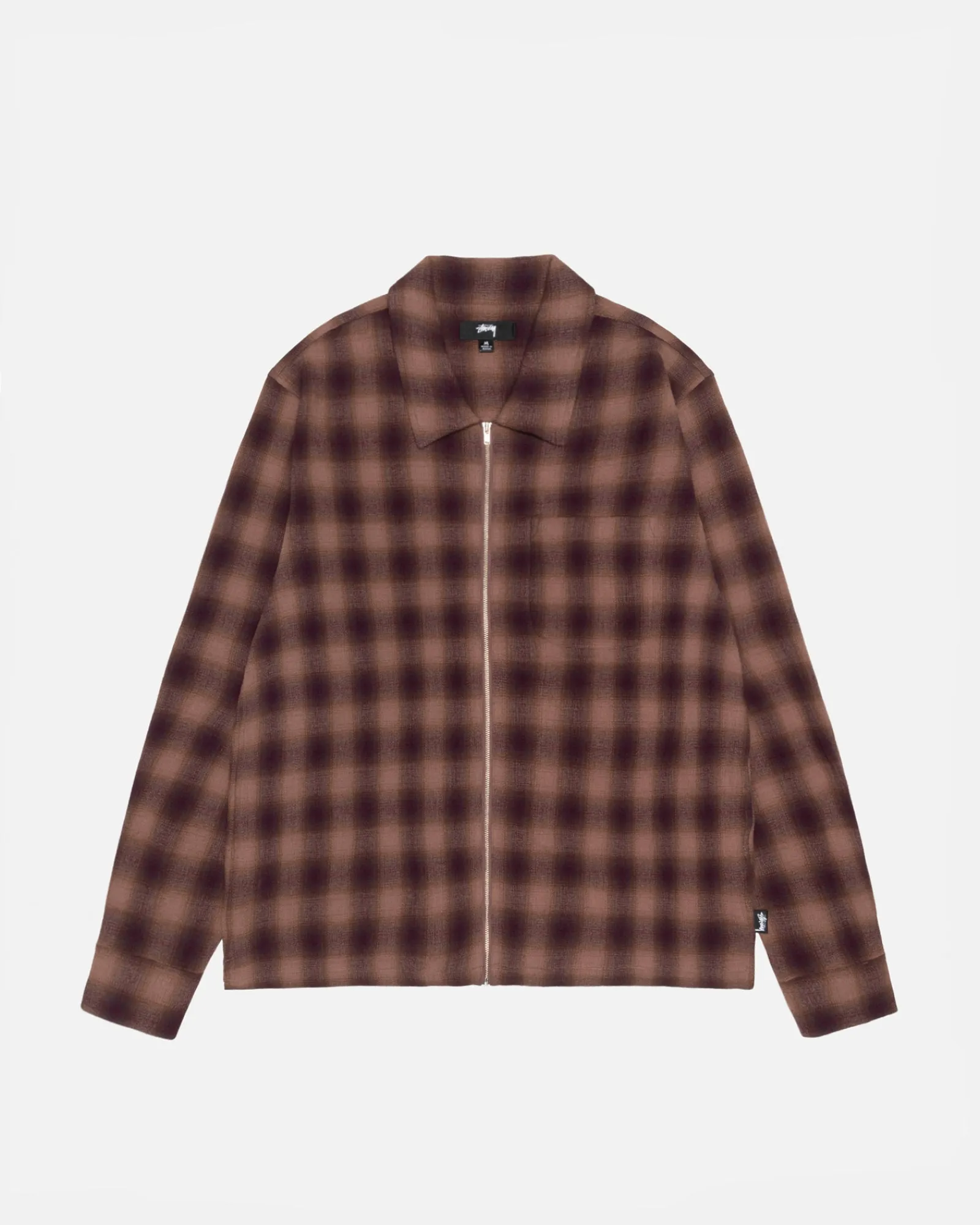 Shirts>Stüssy ZIP SHIRT TWISTED YARN PLAID Brown