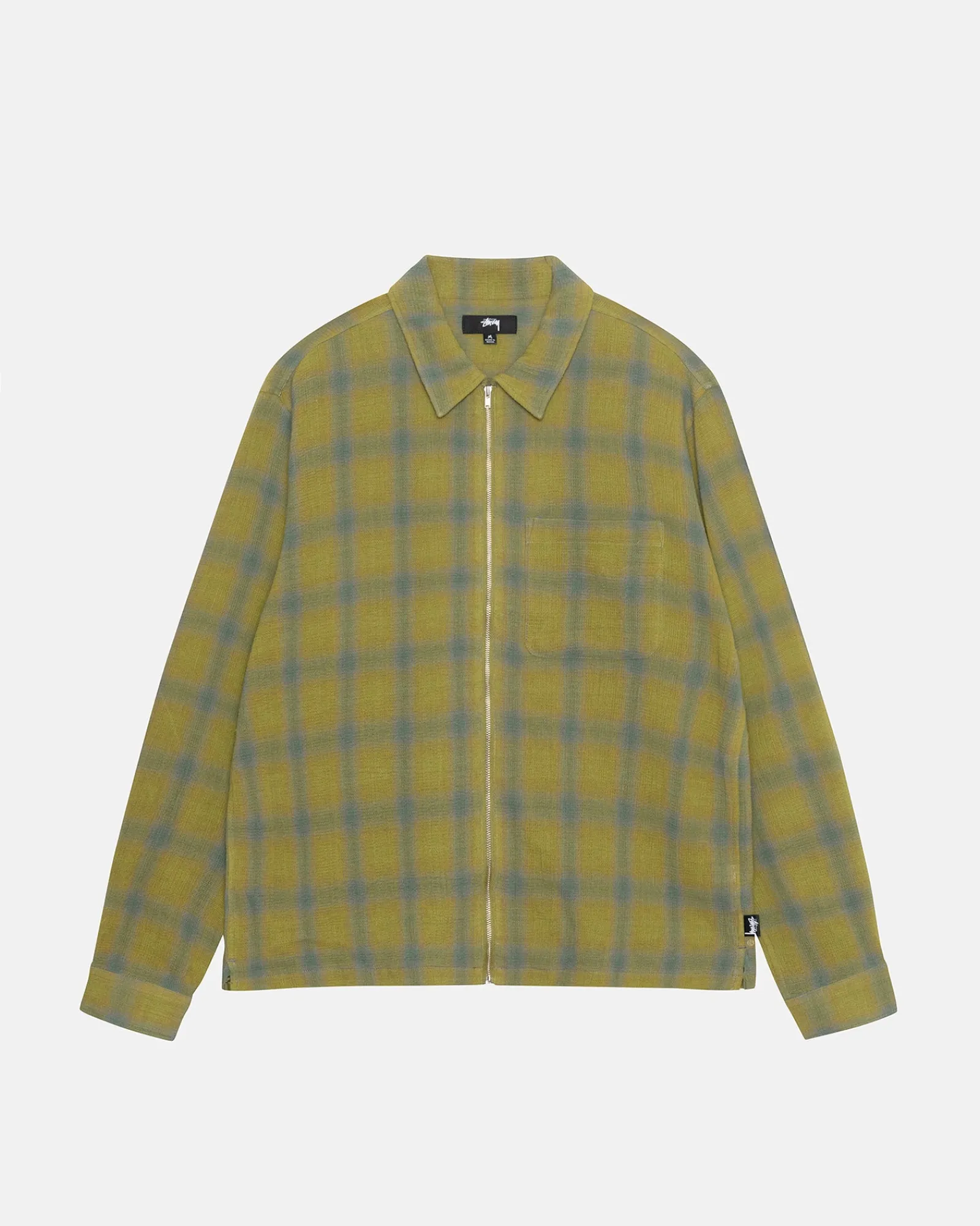 Shirts>Stüssy ZIP SHIRT TWISTED YARN PLAID Green