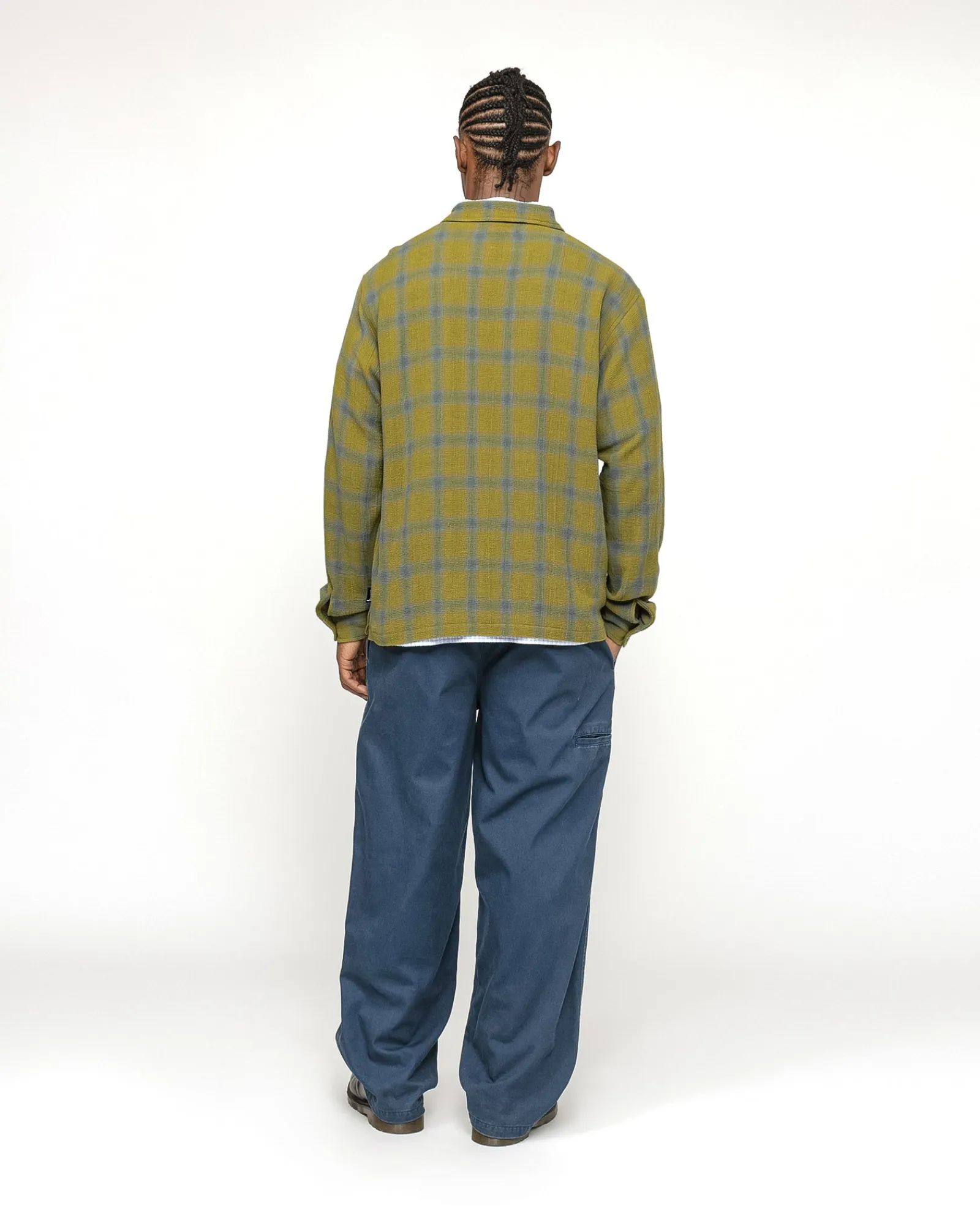 Shirts>Stüssy ZIP SHIRT TWISTED YARN PLAID Green